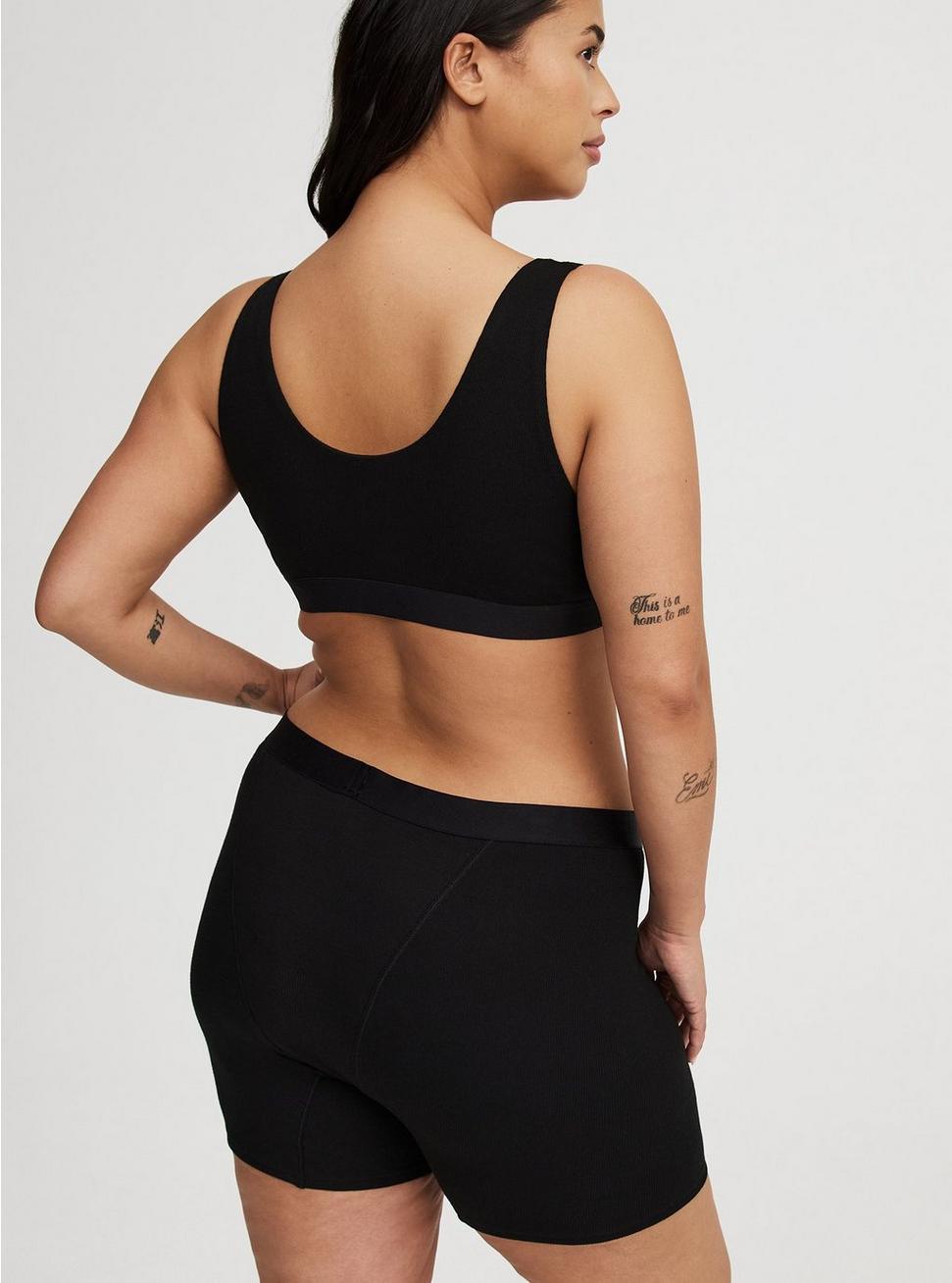 High-Rise Ribbed Logo Cotton Short Panty Product Image