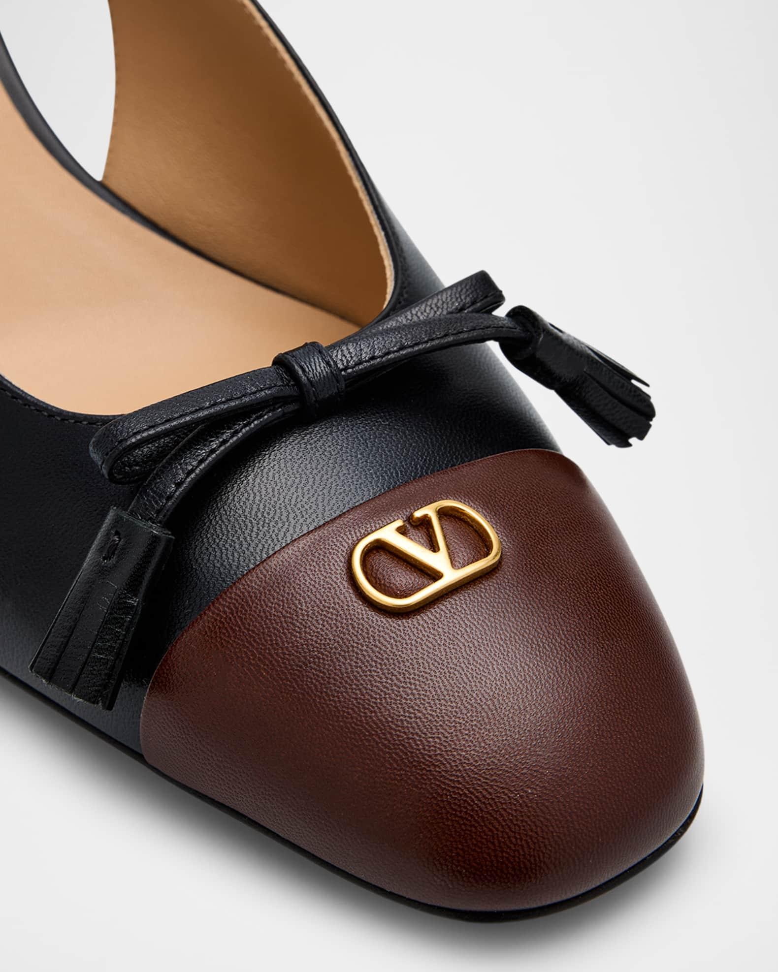 Valet Du Roi VLogo Leather Slingback Pumps Product Image