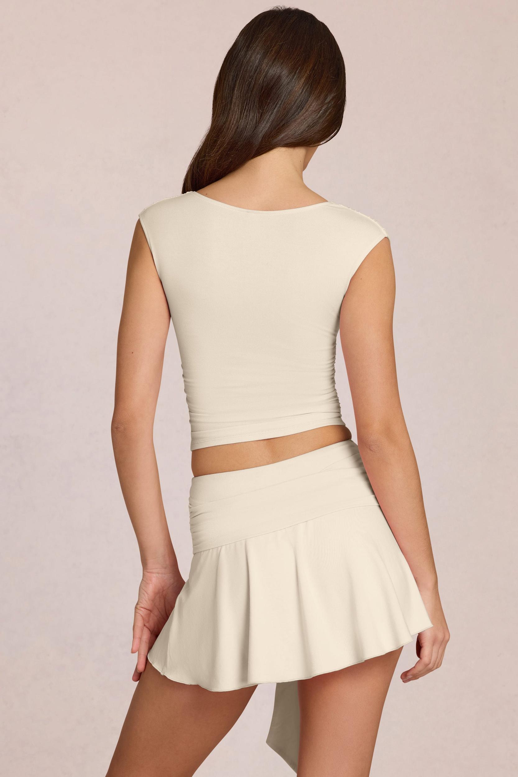 Mid-Rise Skort in Ivory Product Image