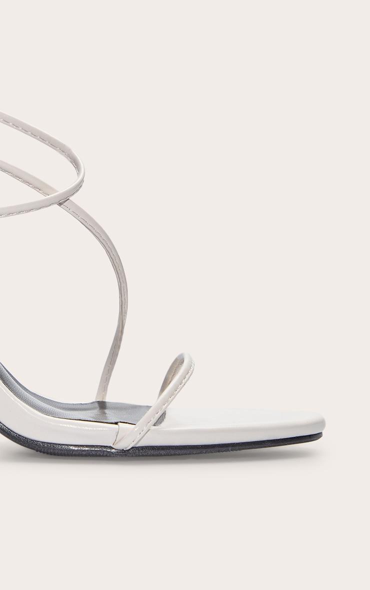 Monochrome Pu Round Toe Strappy High Stiletto Heeled Sandals Product Image