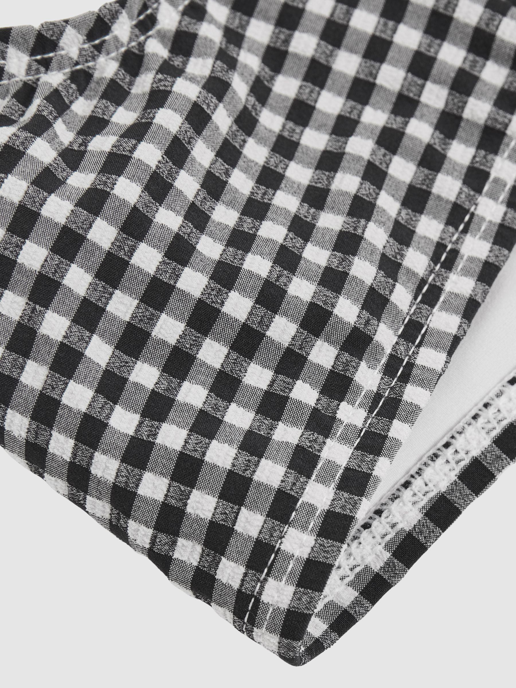 Good American Gingham Bikini Top in Black Product Image