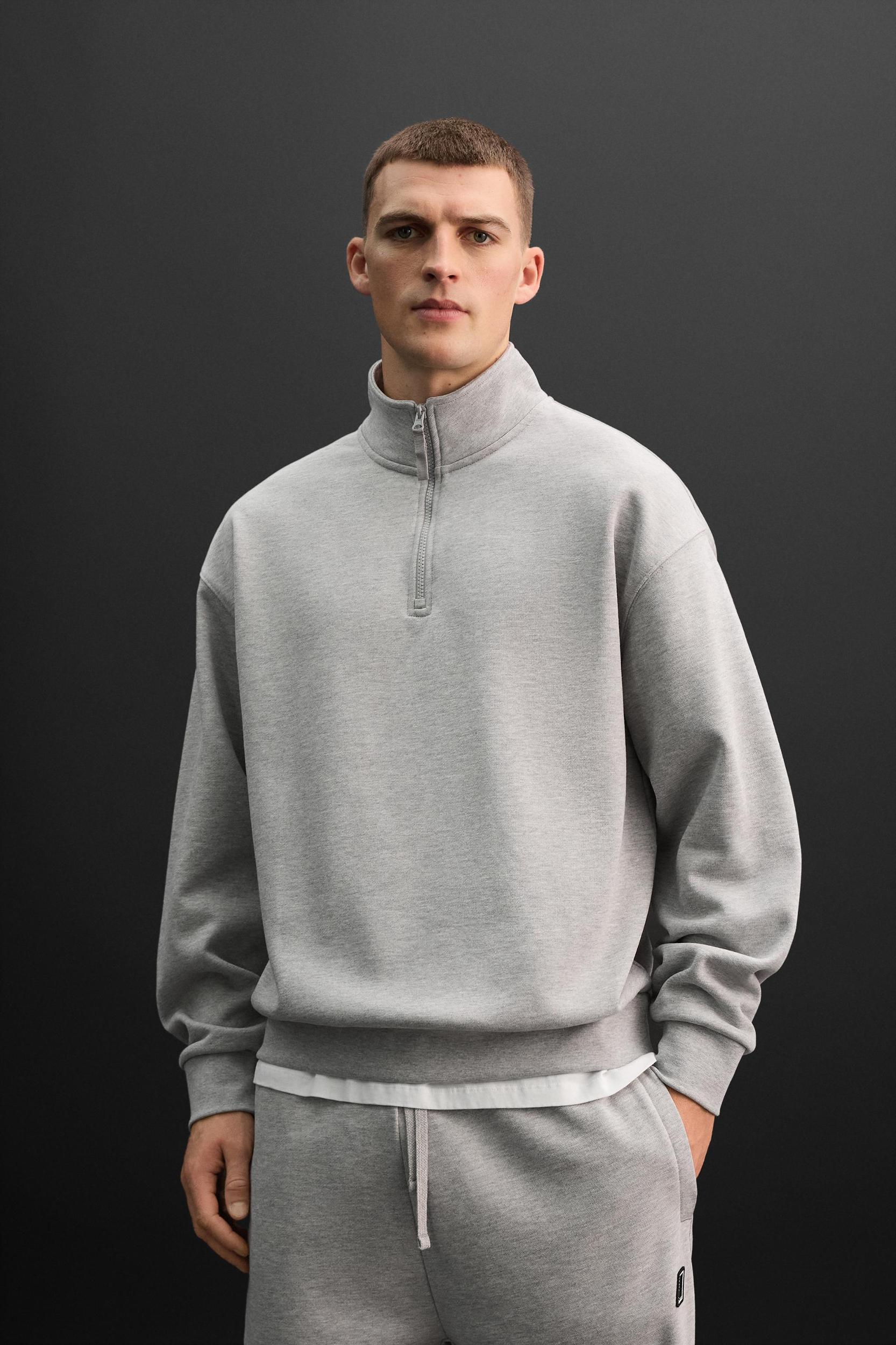 ZIP MOCK NECK SWEATSHIRT Product Image