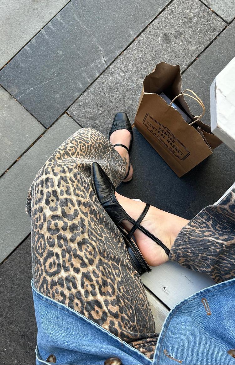 Brunet Leopard Print Straight Leg Jeans Girls Product Image