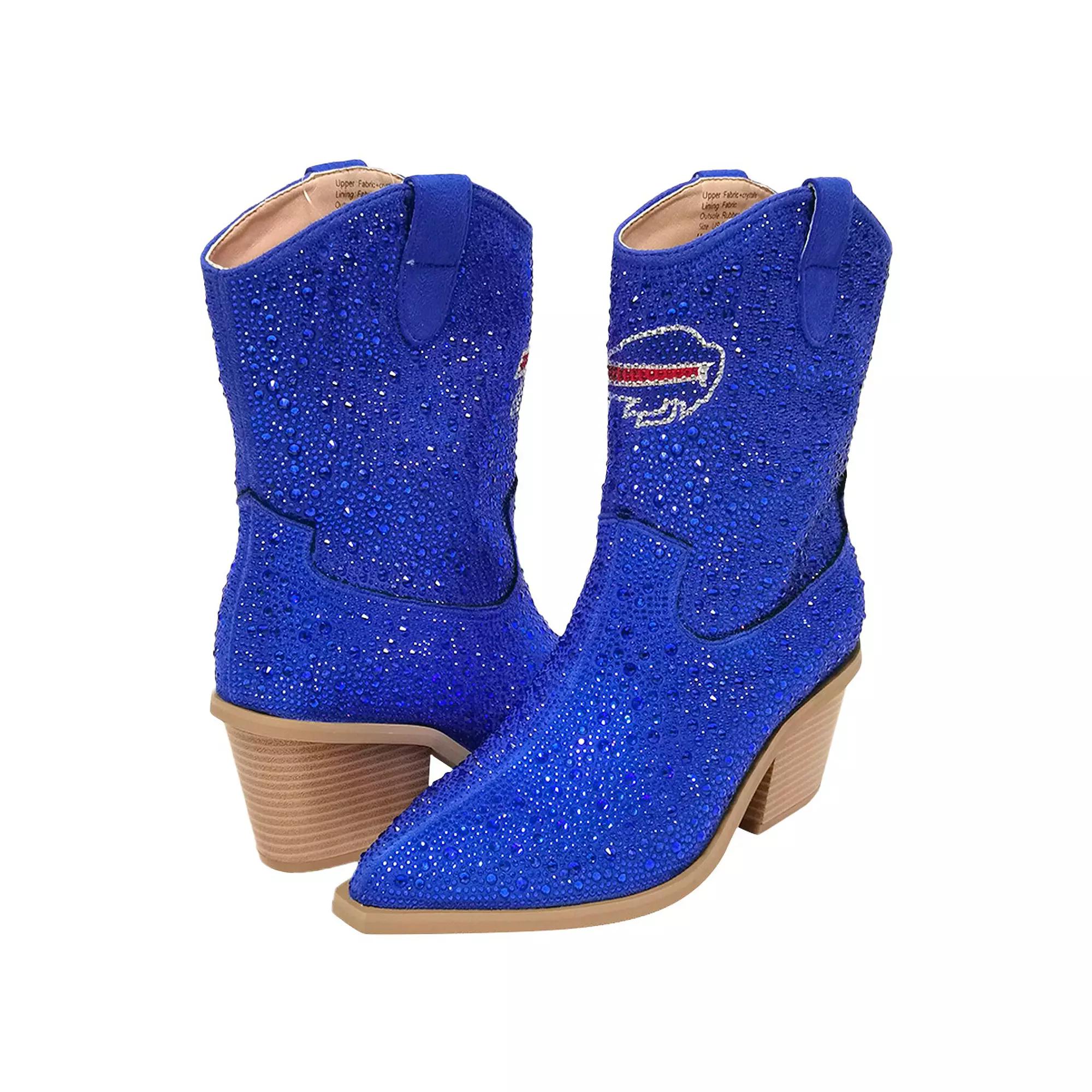 Women's Cuce  Royal Buffalo Bills Crystal Ankle Boots, Size: 10, Blue Product Image