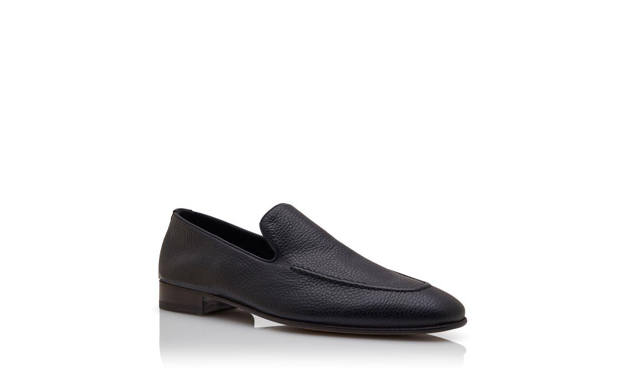 TRURO Black Calf Leather Loafers  Product Image