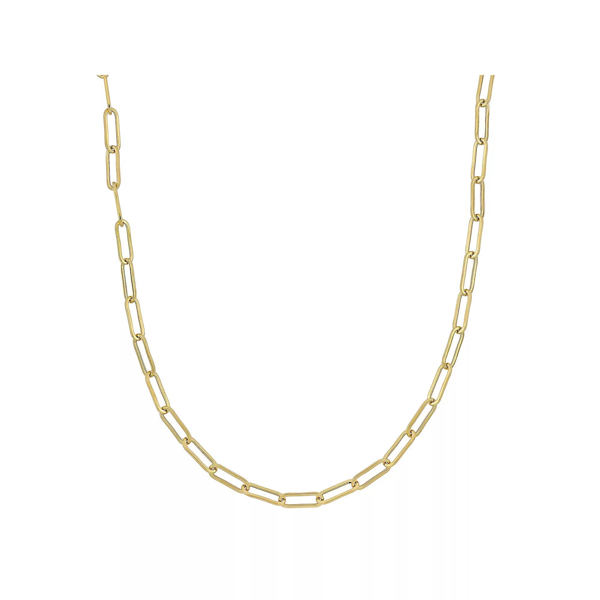 Stella Grace Mens 14k Gold Polished Paper Clip Chain Necklace Product Image