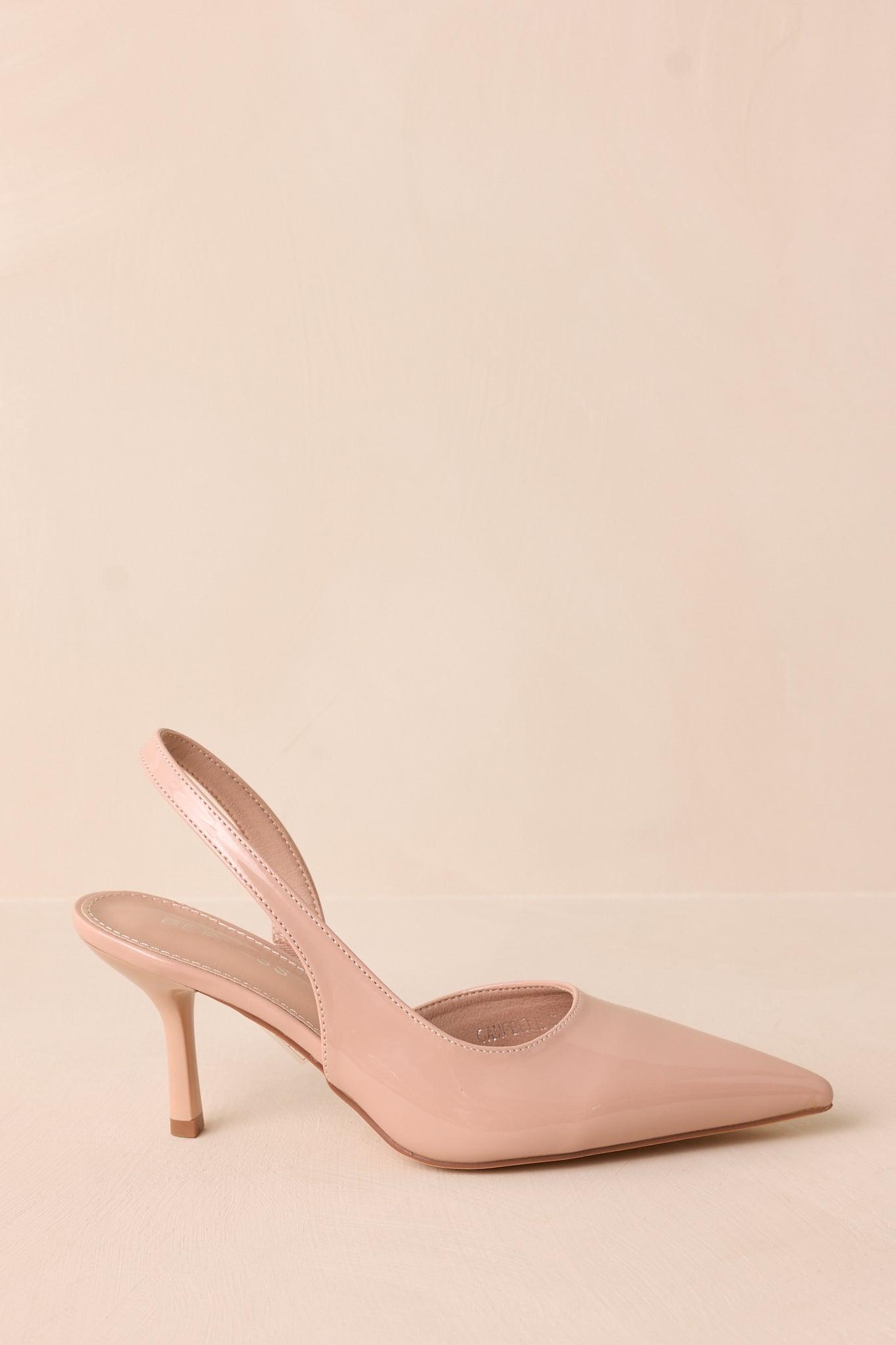 Meant To Be Mine Beige Slingback Kitten Heels Product Image