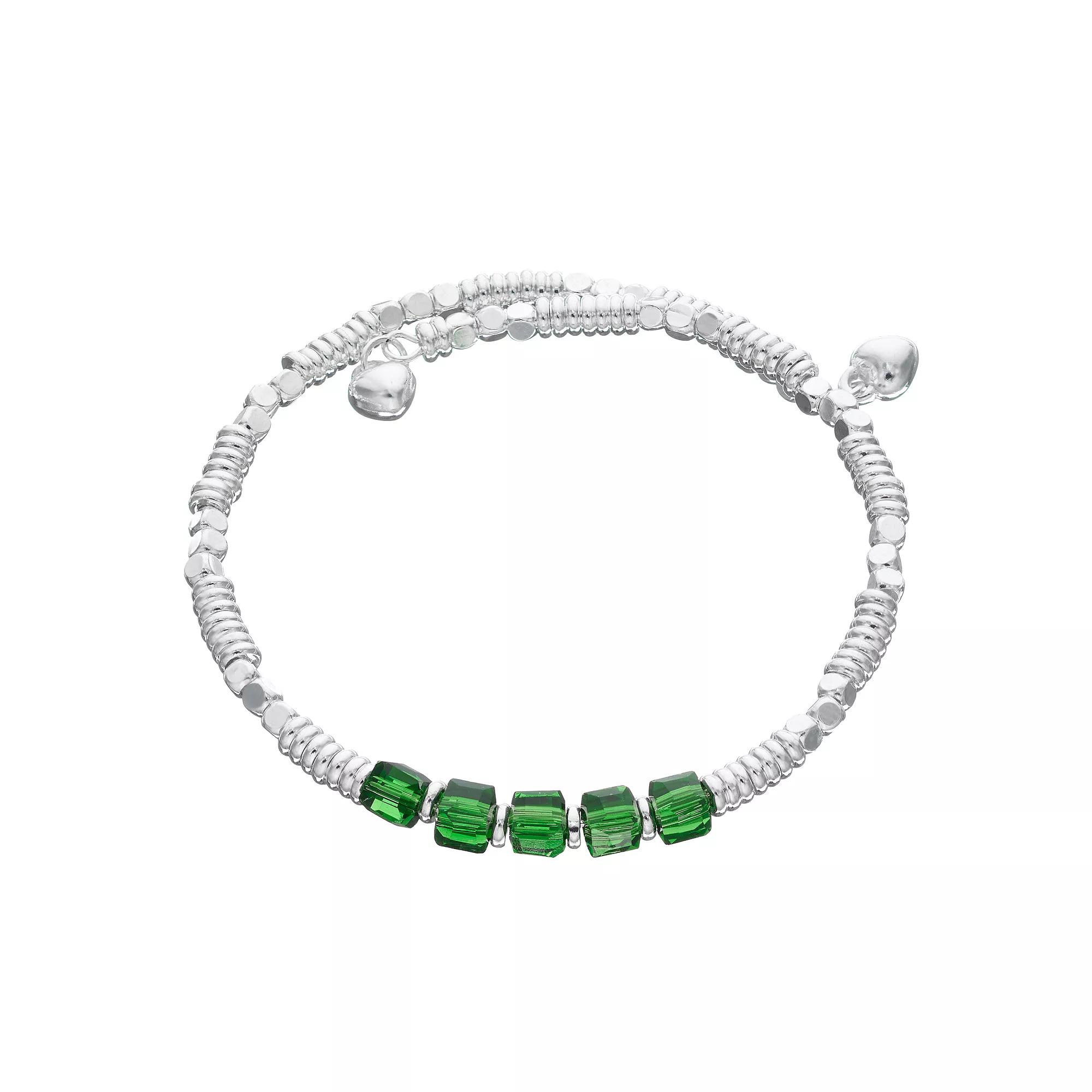 City Luxe Silver Tone Birthstone Beaded Bracelet, Women's, May Product Image