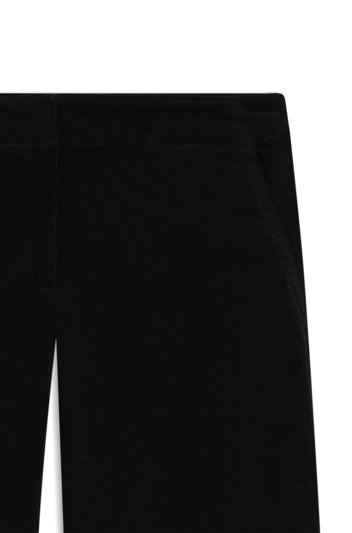 Straight-leg trousers in stretch-cotton velvet Product Image