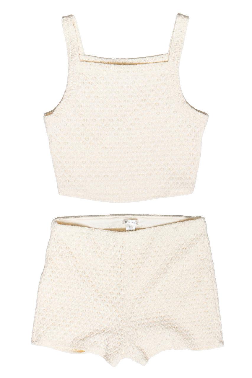 Textured Open Knit Lined Shorts Product Image