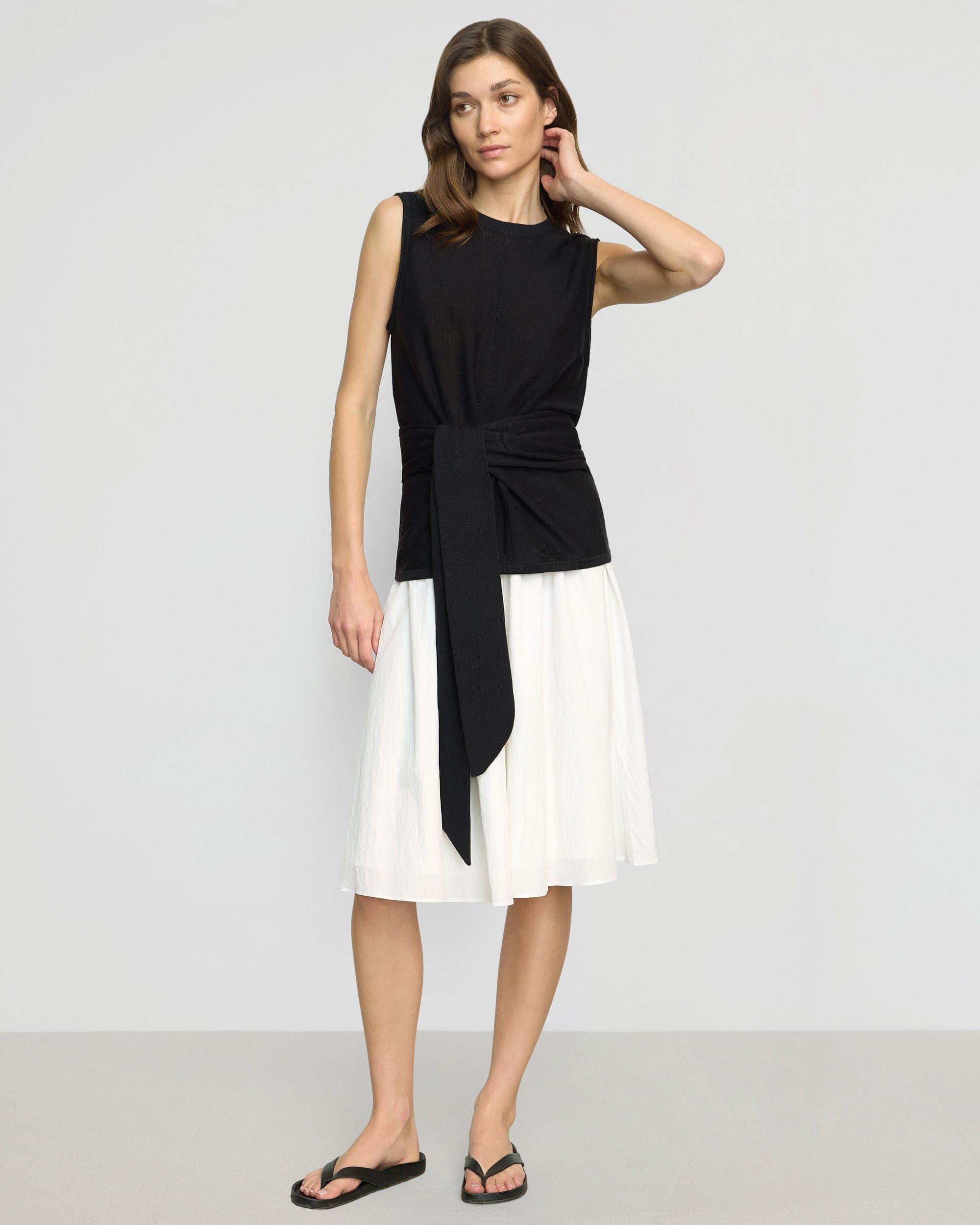 Rois Tie-Front Linen-Cotton Top Product Image