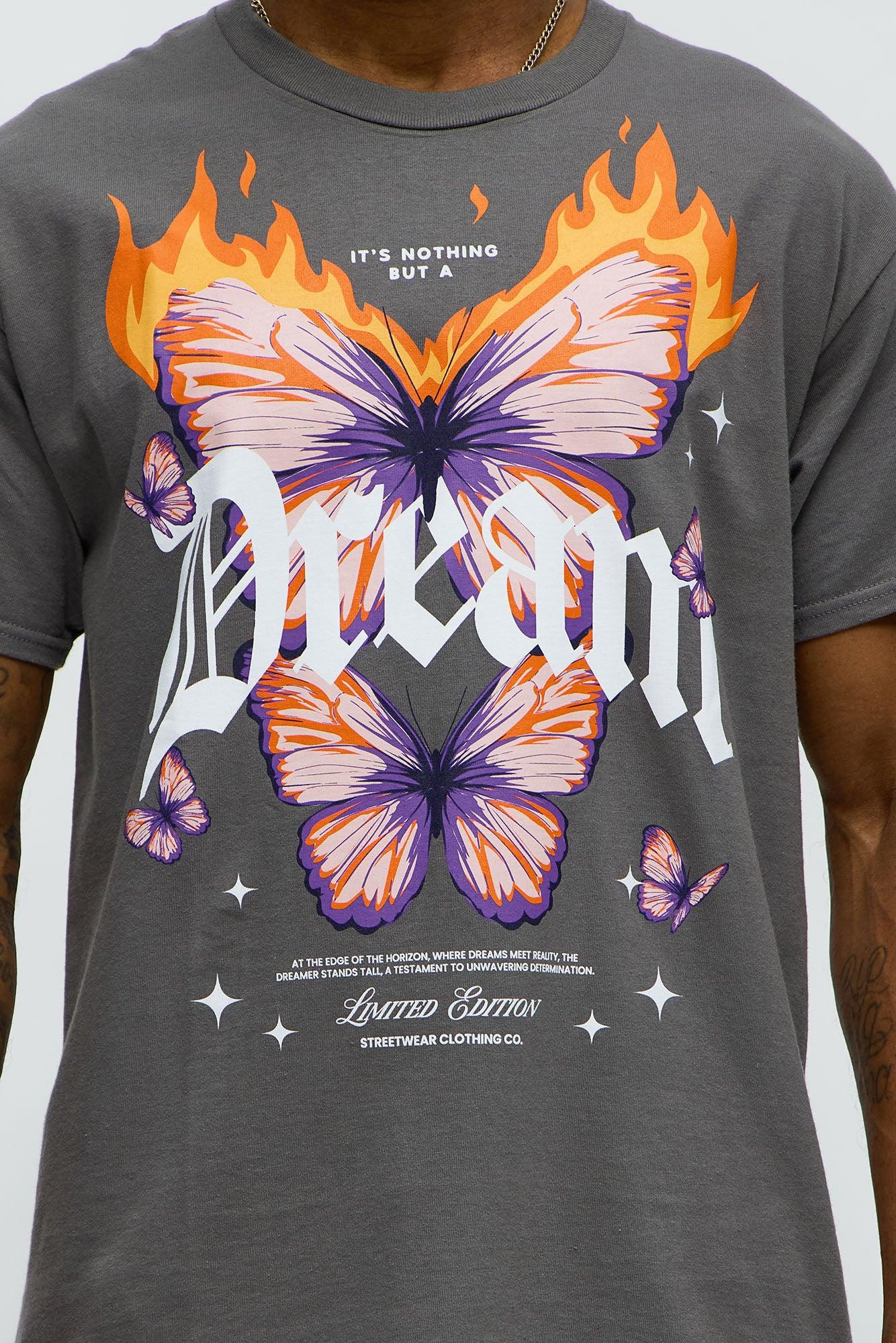 Dreams Aflame Short Sleeve Tee - Charcoal Product Image