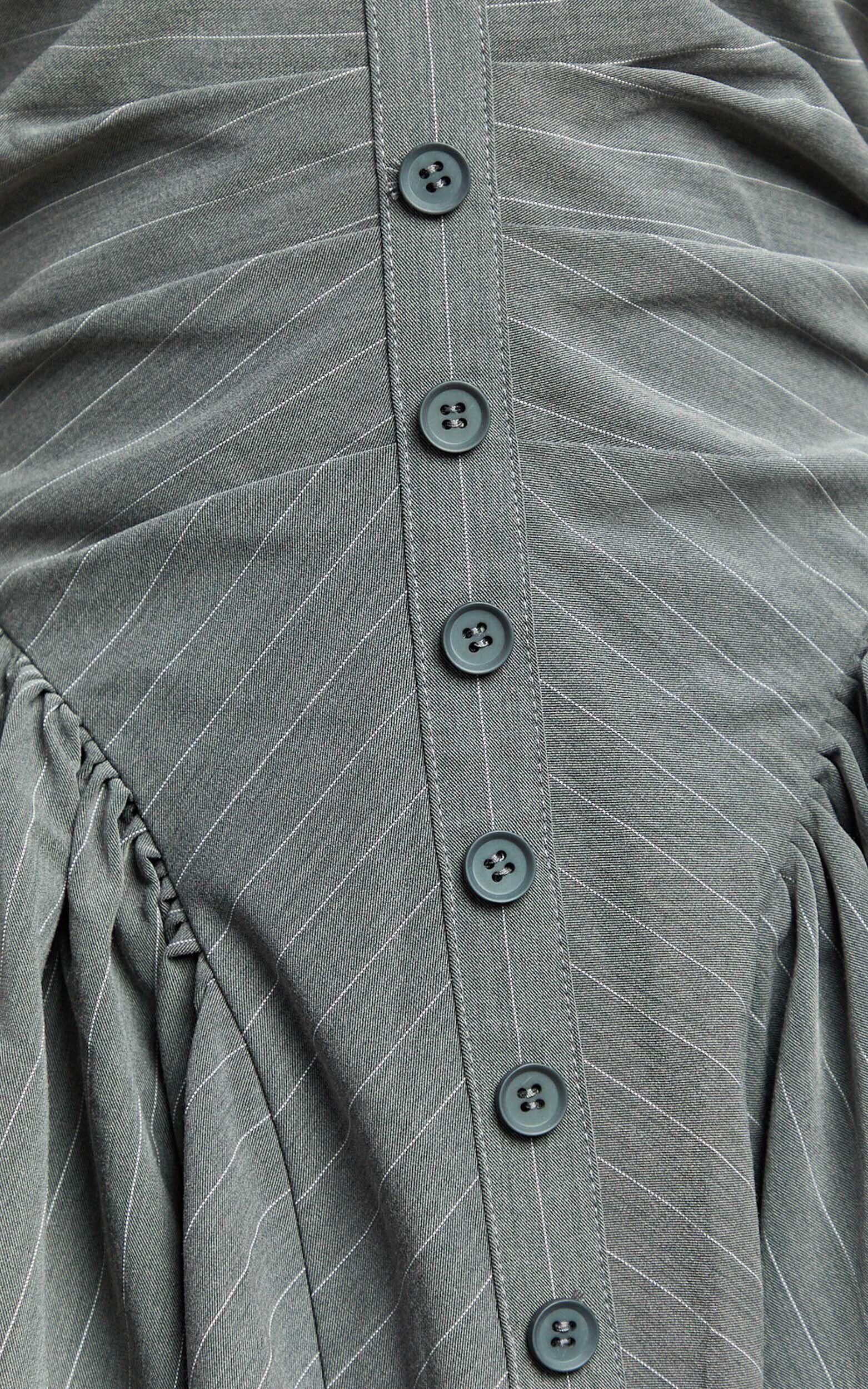 Wilda Mini Dress - Halter Tie Sweetheart Neck Fit And Flare Dress in Dark Grey Product Image