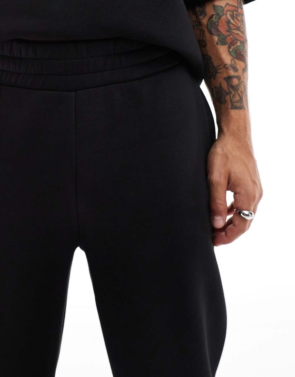 ASOS DESIGN straight leg sweatpants in black - part of a set Product Image