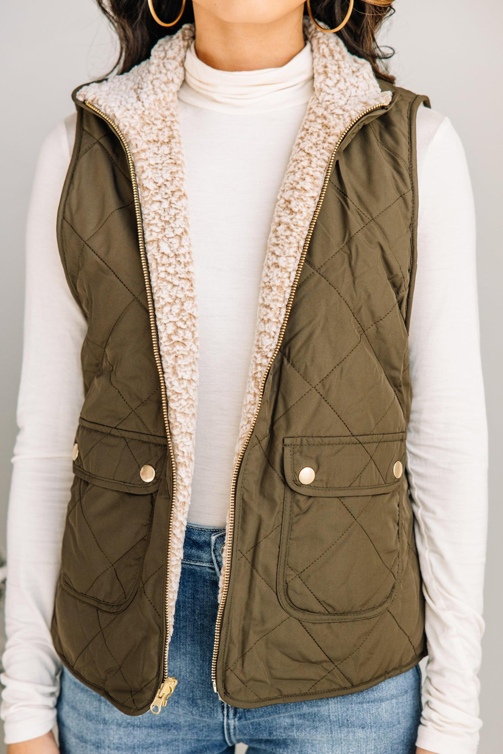 Just Imagine Olive Green Reversible Vest Female Product Image