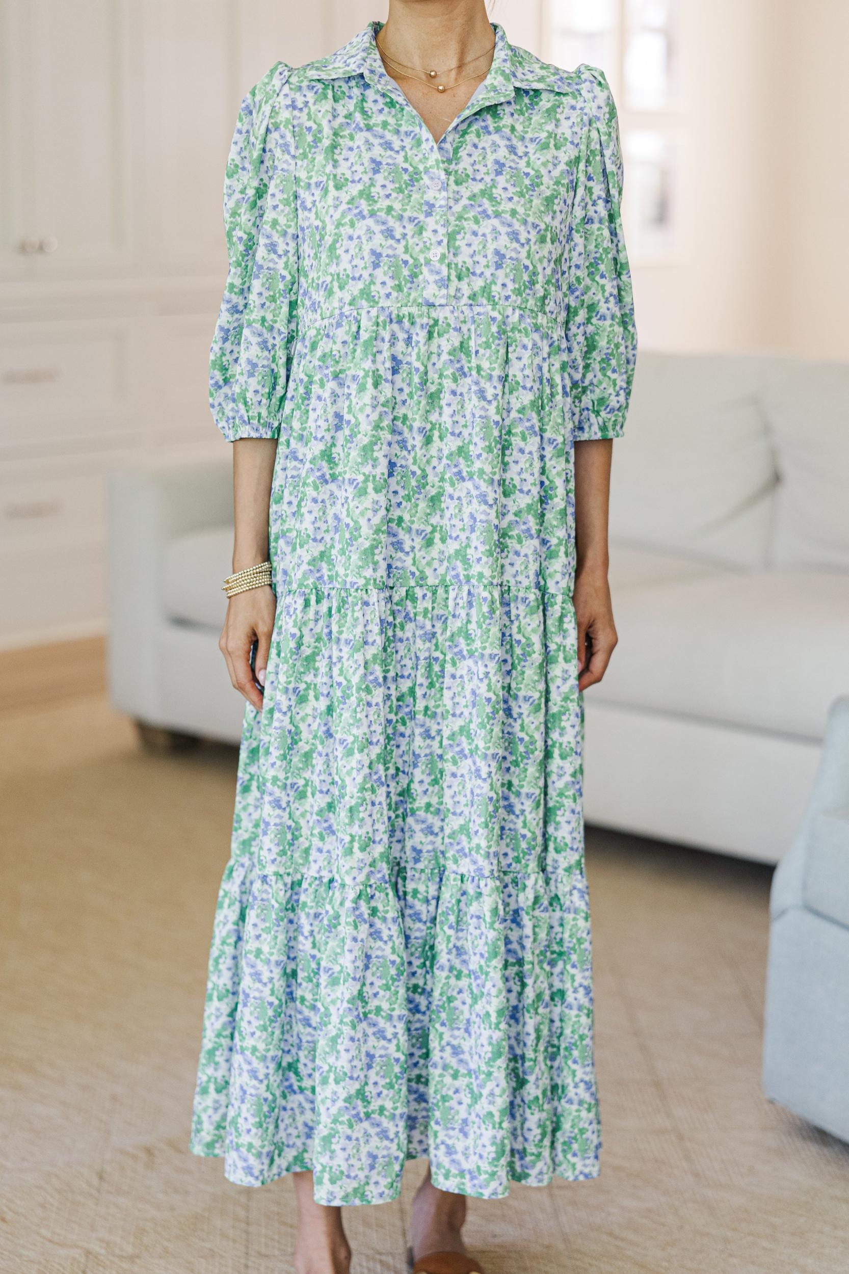 NURSING COLLECTION: Love Found Lavender Ditsy Floral Tiered Midi Dress Female Product Image