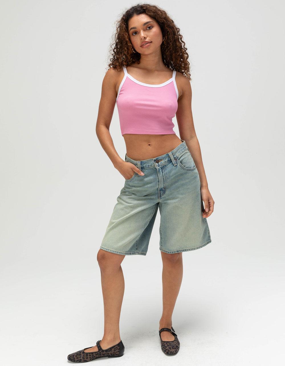 TILLYS Ringer Womens Cami - PINK/WHITE Product Image
