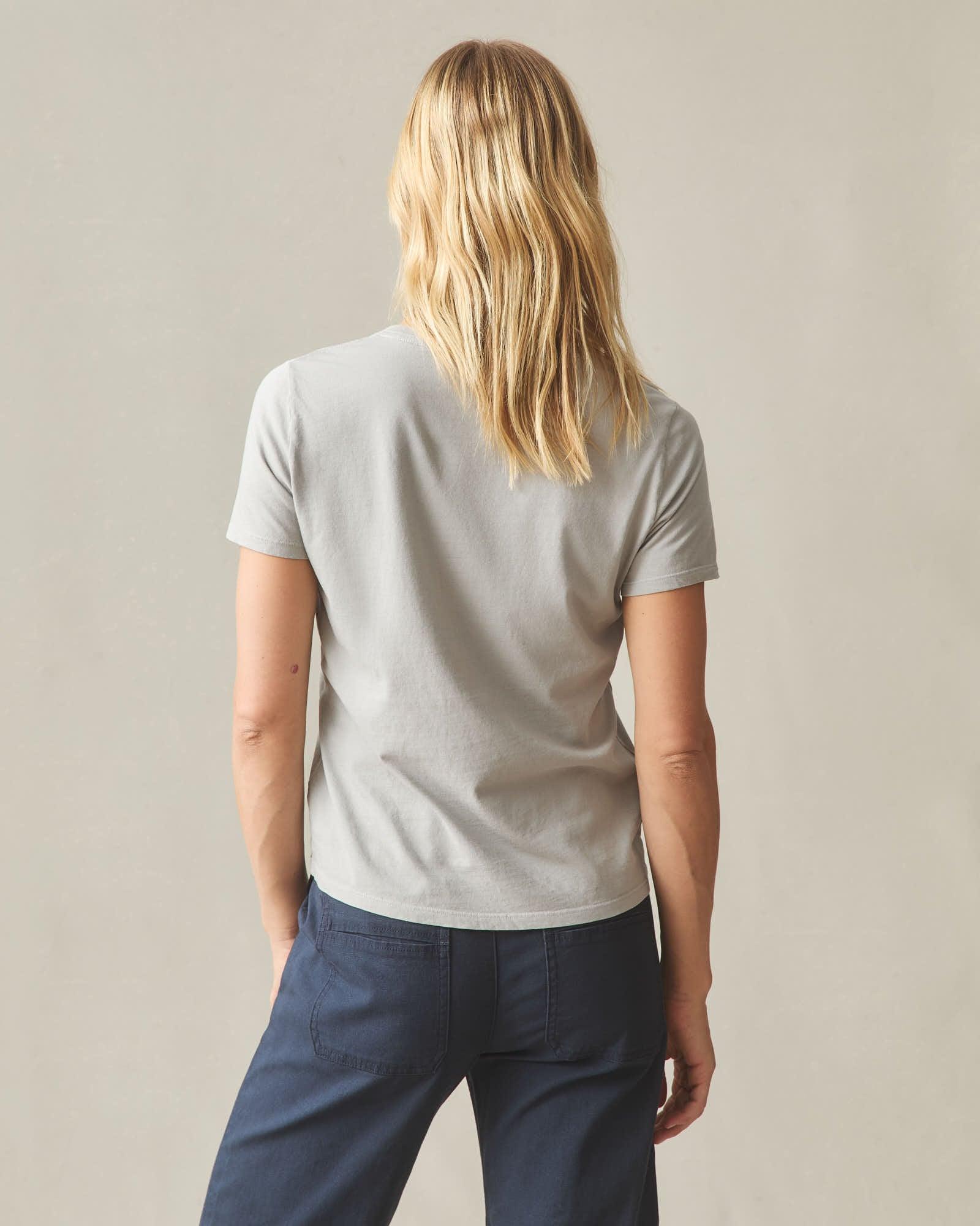 Women's Classic Cotton V-Neck Tee - Ghost Grey Product Image