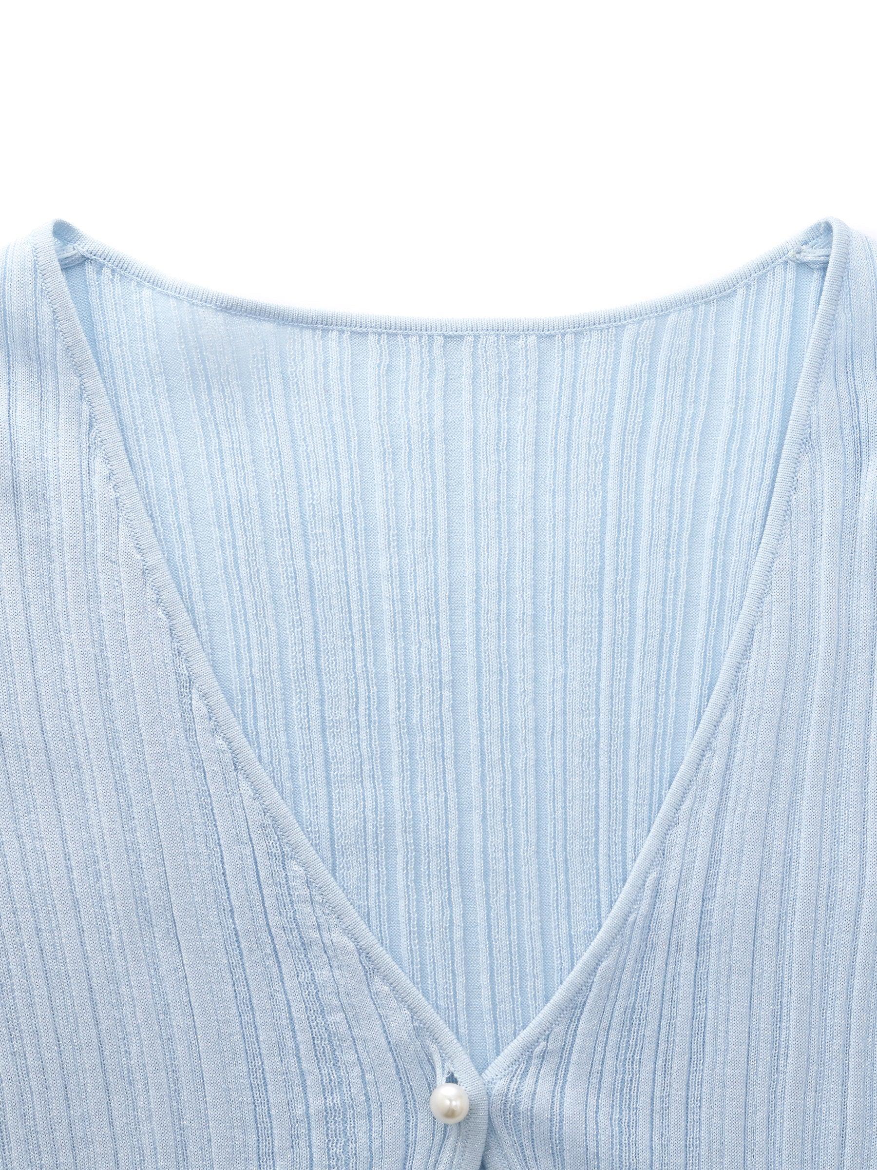 Cotton H-Line Women V-Neck Cardigan Product Image