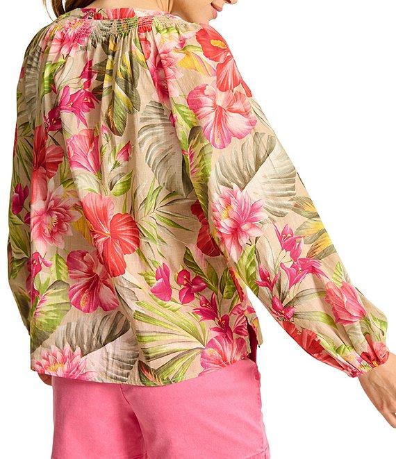 Tommy Bahama La Botanica Peasant Split V-Neck Button-Front Top Product Image