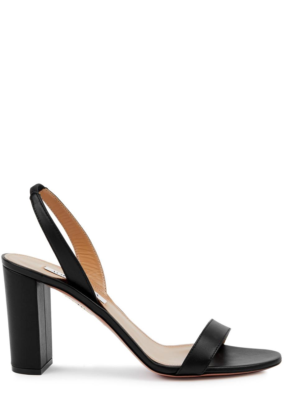 AQUAZZURA So Nude 85 Leather Slingback Sandals In Black Product Image