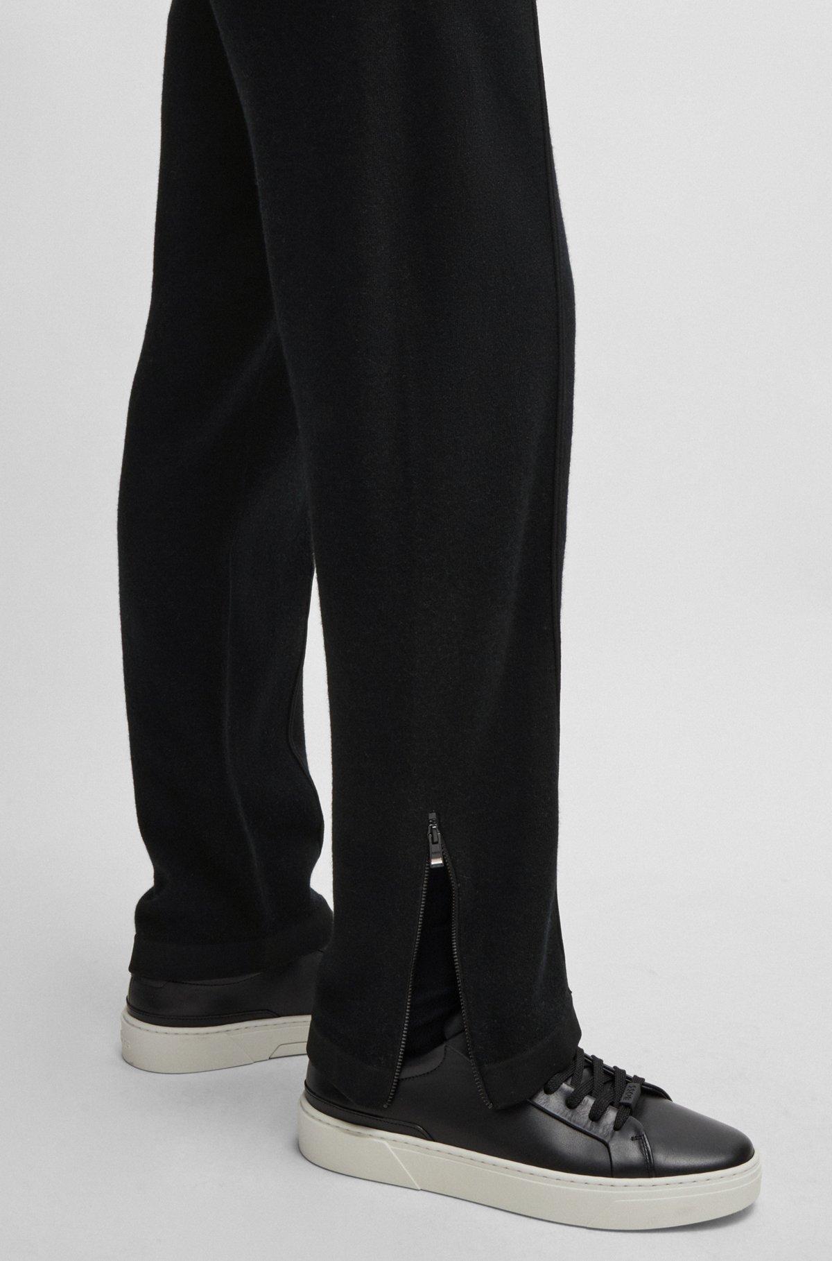 Regular-fit trousers in wool with zip hems Product Image