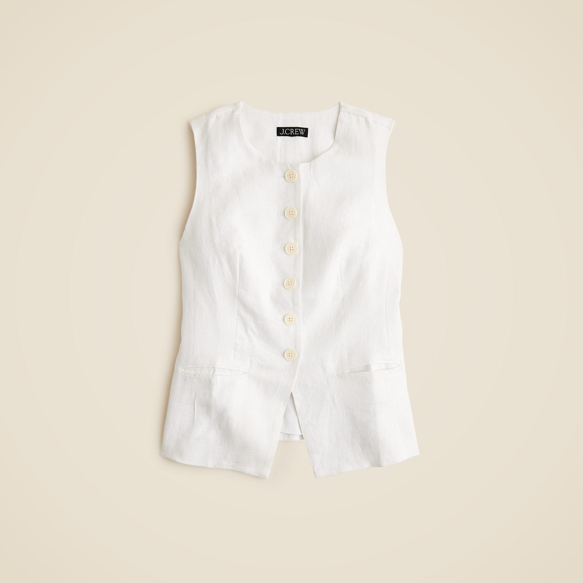 Cutaway vest top in linen Product Image