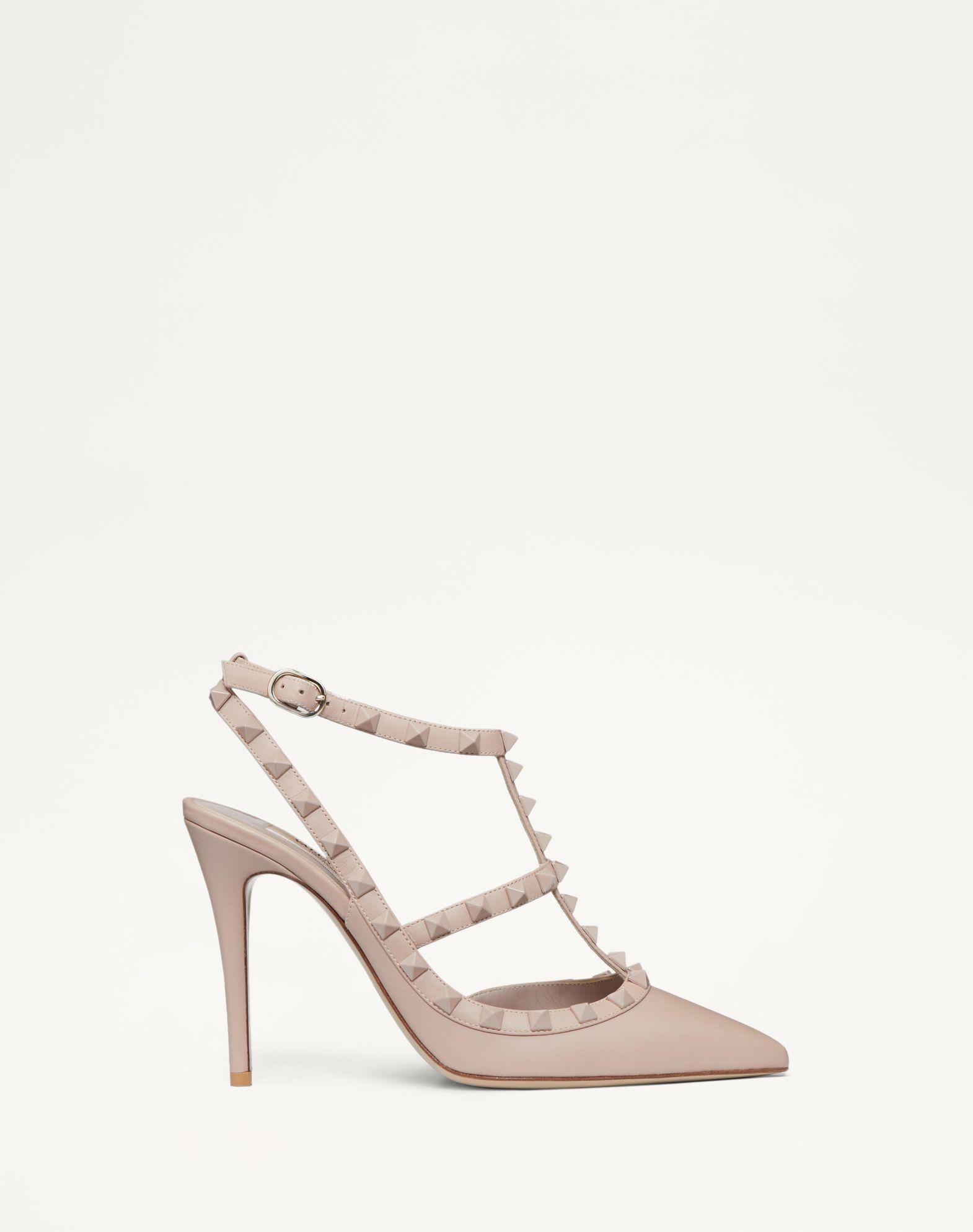 Rockstud Ankle Strap Pump With Tonal Studs 100  Mm Product Image