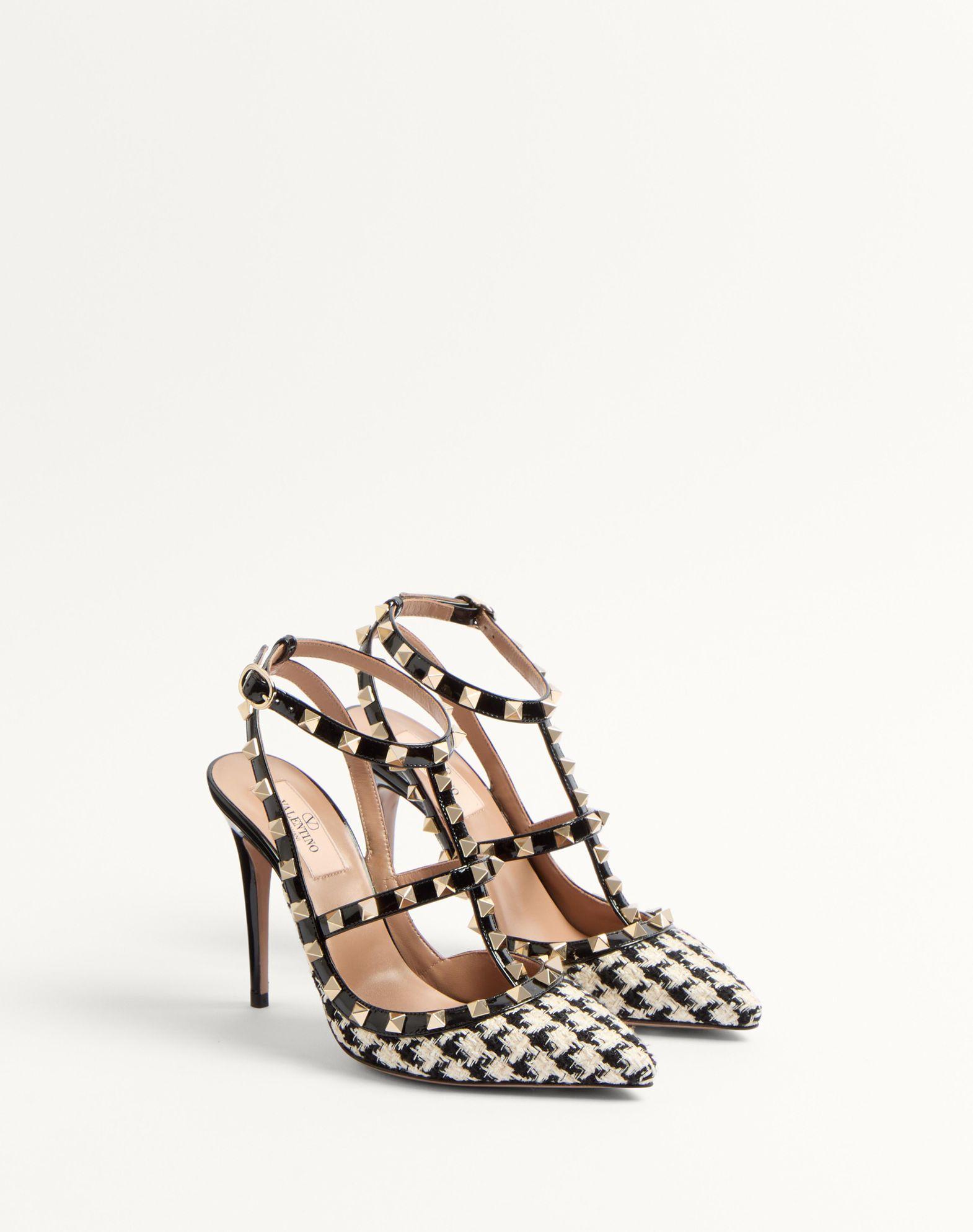 Rockstud Pump In Pied-De-Poule Fabric 100Mm Product Image