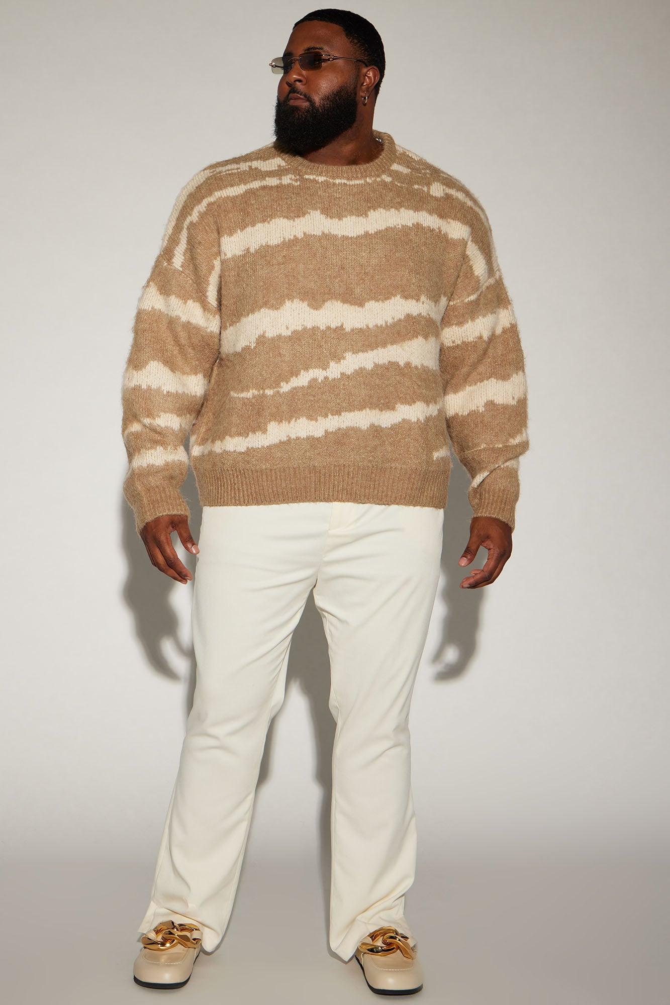 In The Game Crewneck Sweater - Taupe/combo Product Image