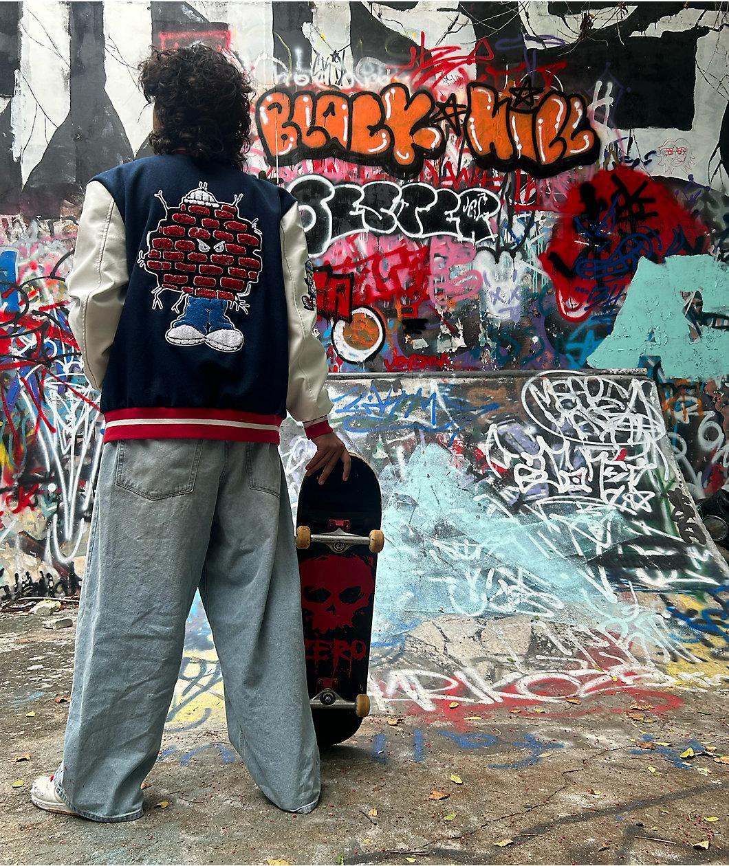 Empyre Colby Light Blue Wash Loose Fit Denim Skate Jeans Product Image