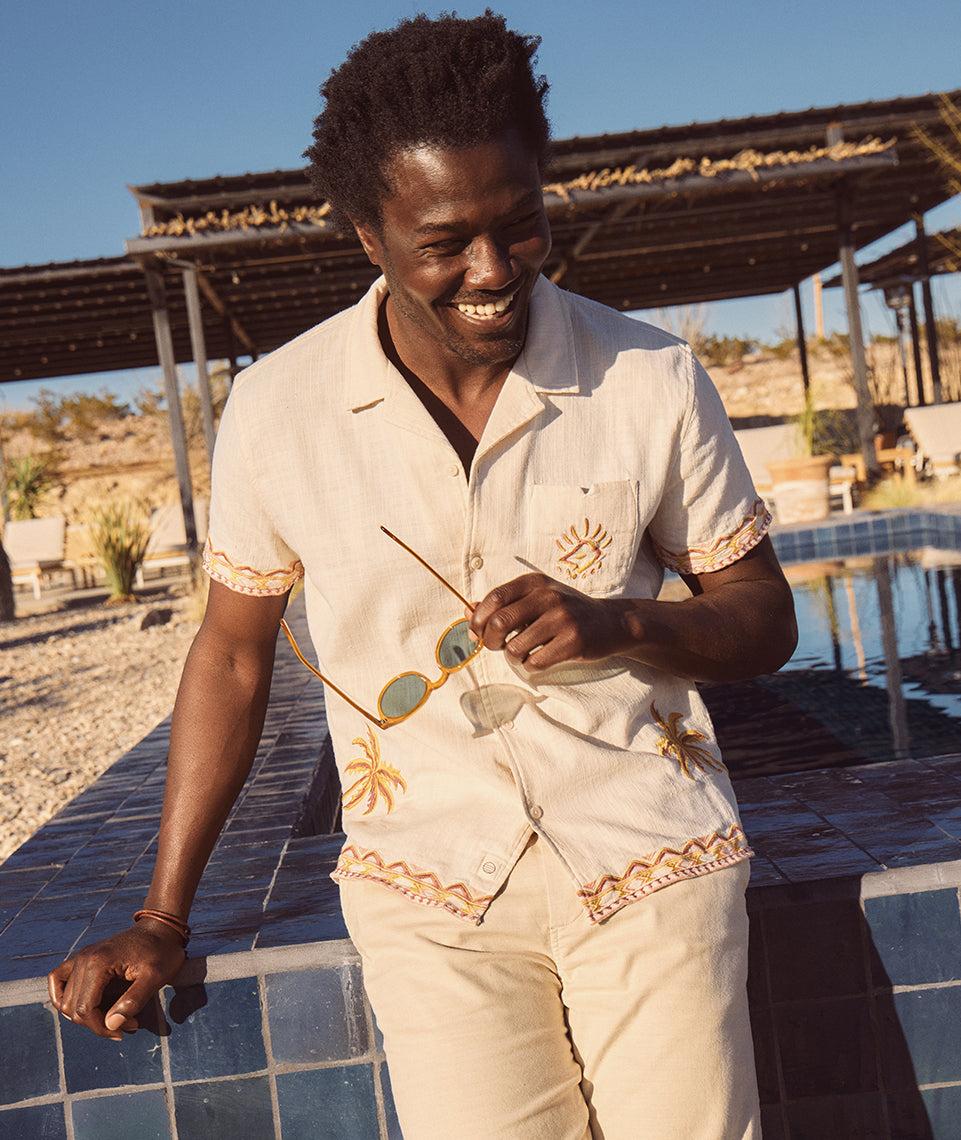 Stretch Selvage Embroidered Resort Shirt Product Image