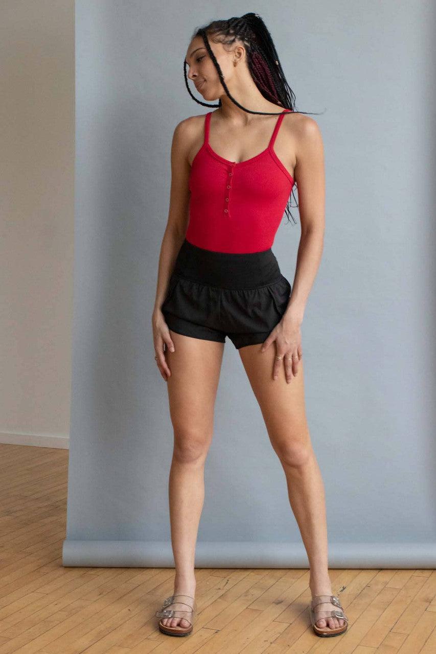 Red Snap Front Seamless Bodysuit Product Image