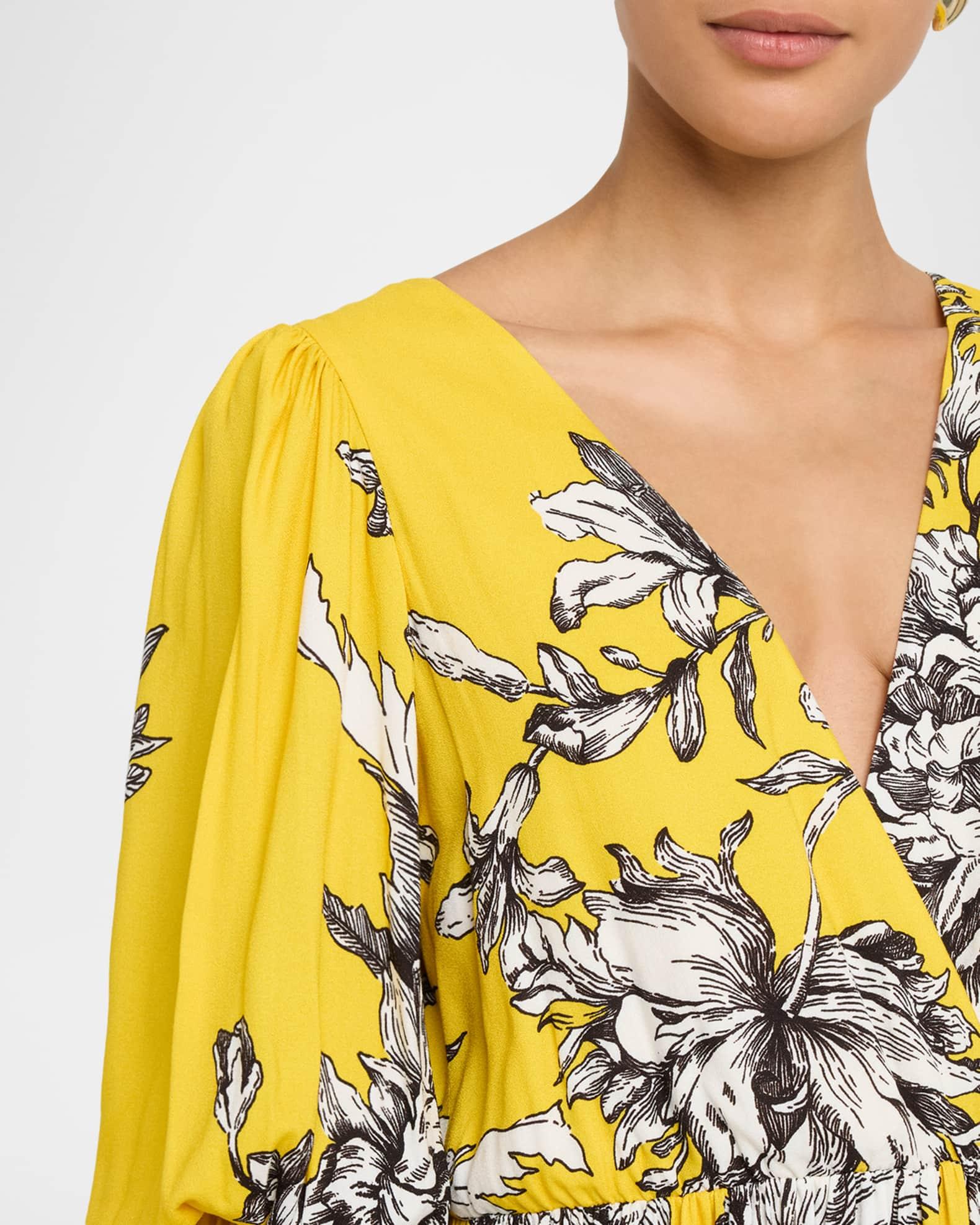 Clarissa Blooming Wild Golden Hour Tie-Sleeve Mini Dress Product Image