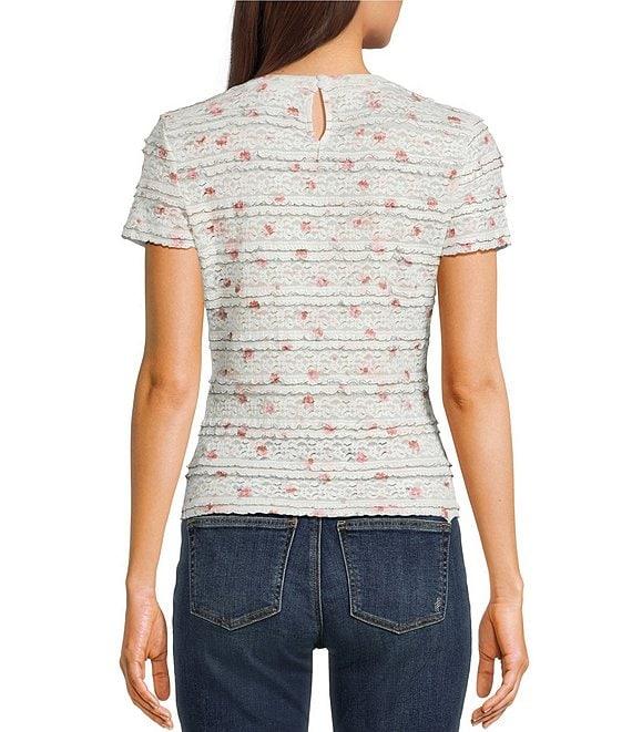 Evolutionary Lace Printed Short Sleeve Top Product Image