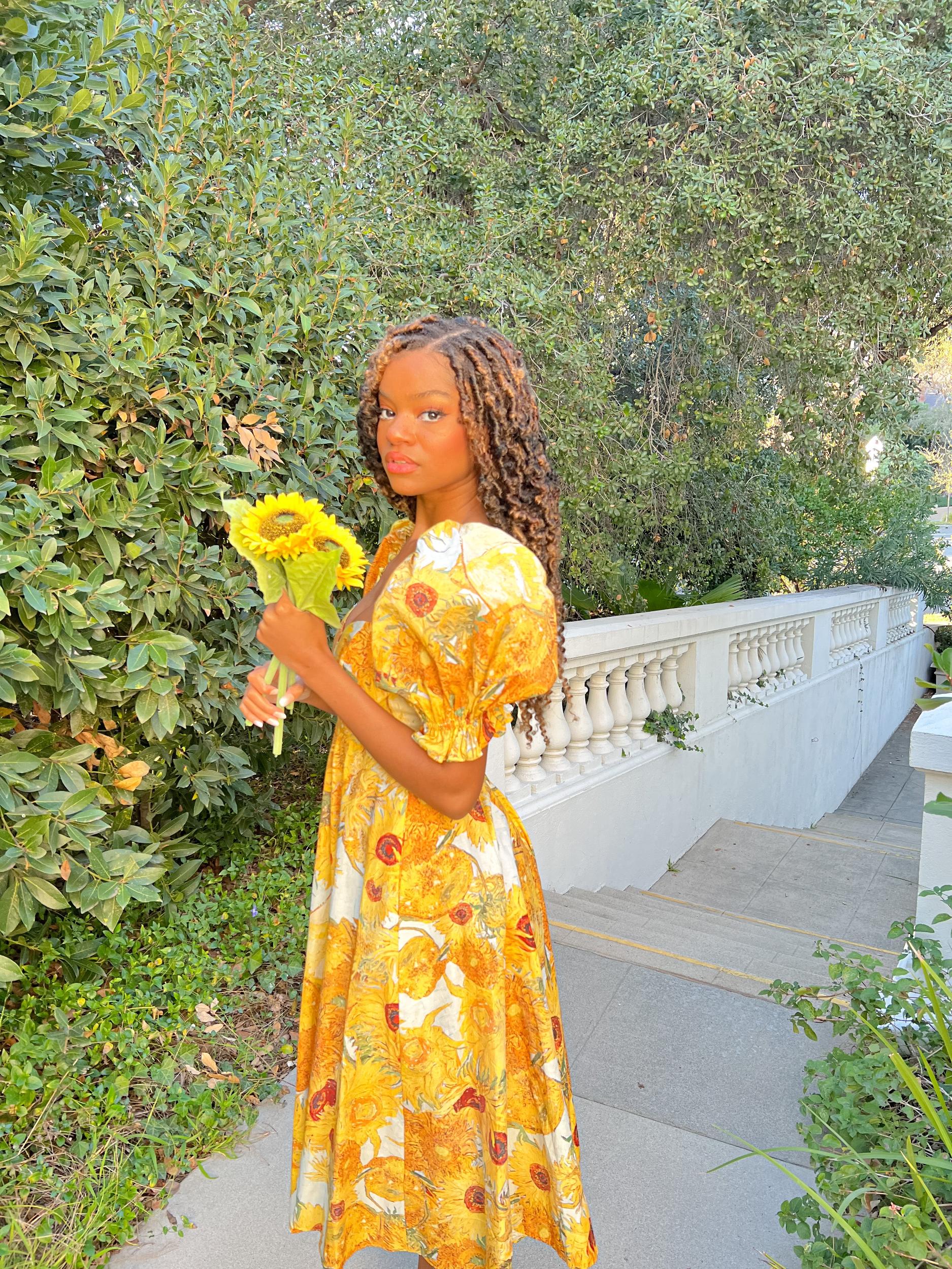 Sunflowers Tea Rose Dress Product Image