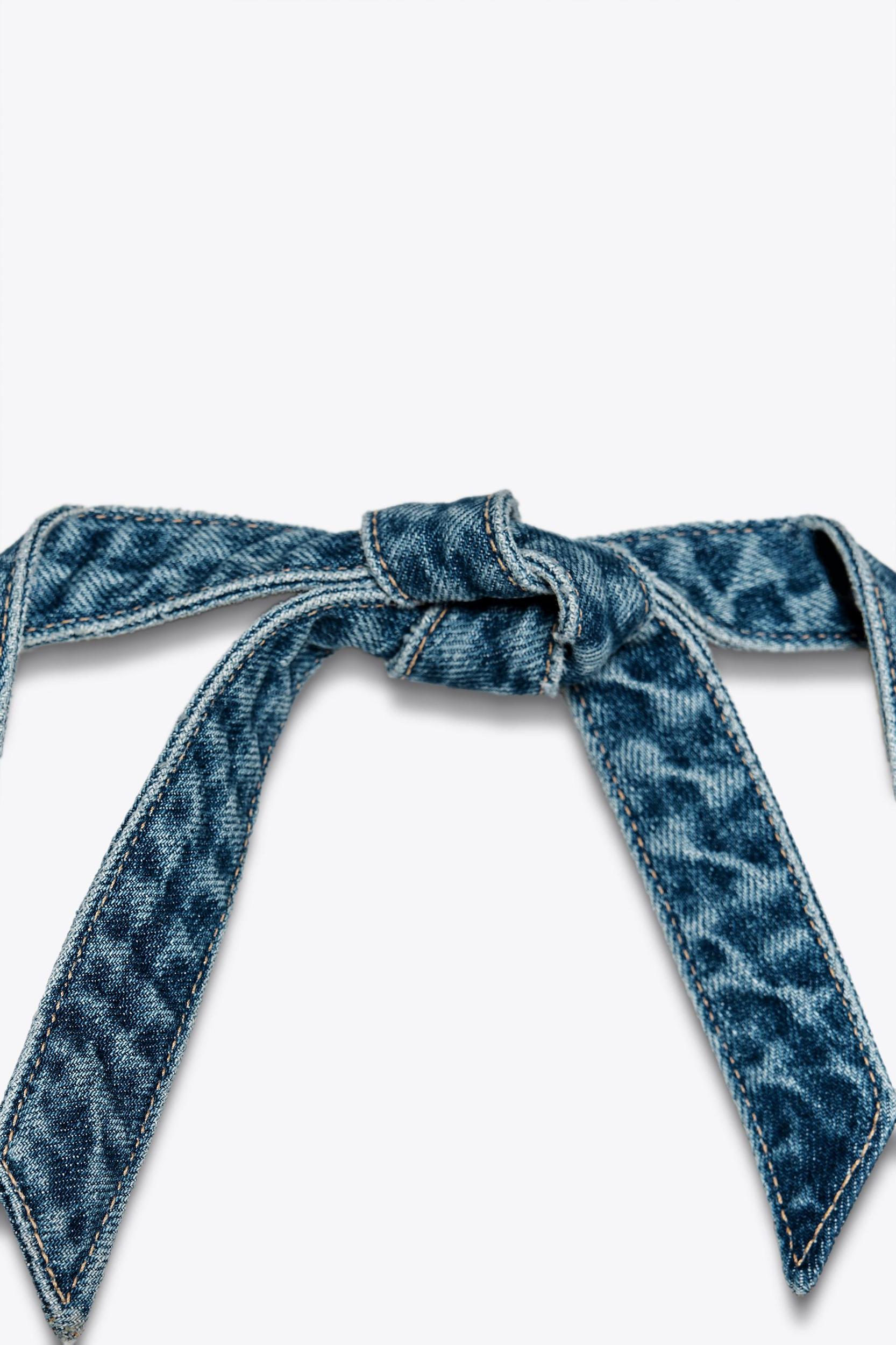 TRF HALTER DENIM JUMPSUIT Product Image