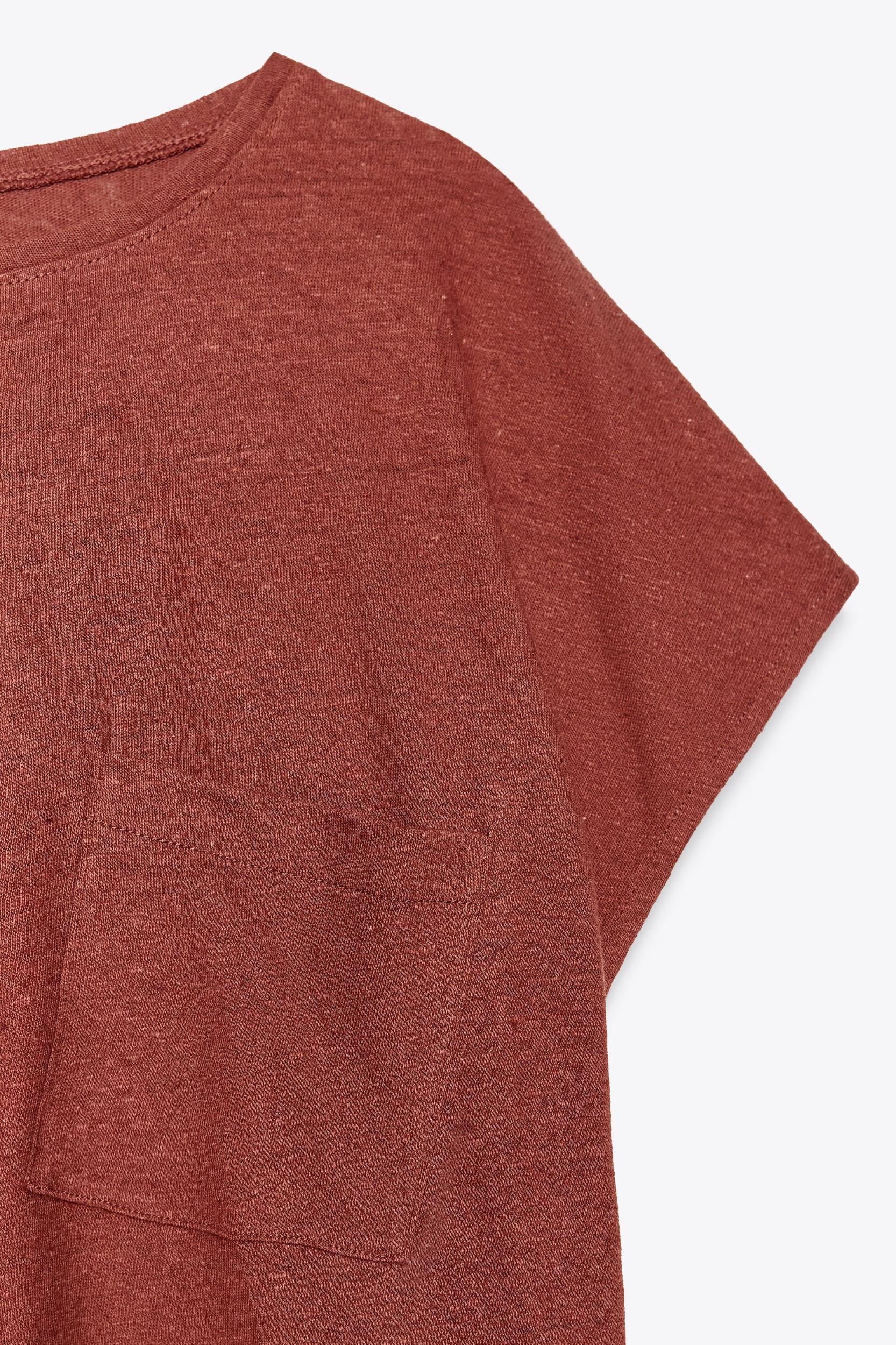 LINEN T-SHIRT WITH POCKET Product Image