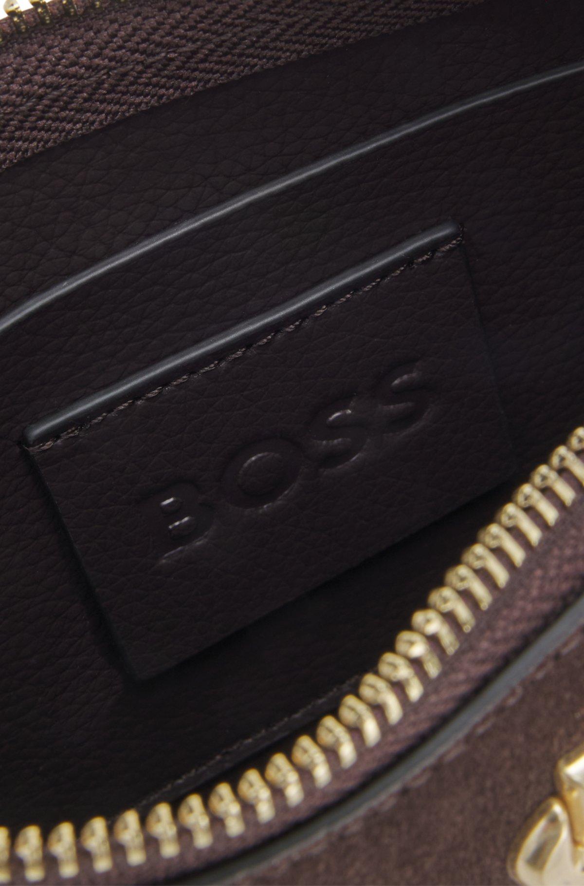 Suede shoulder bag with metallic Double B monogram Product Image