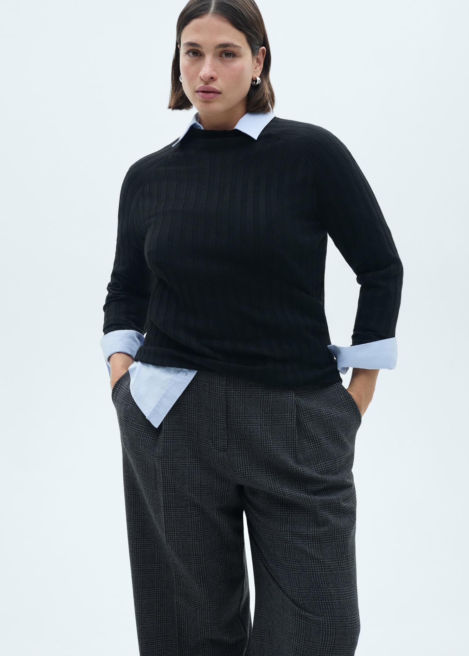 Tweed straight trousers - Women | MANGO USA Product Image