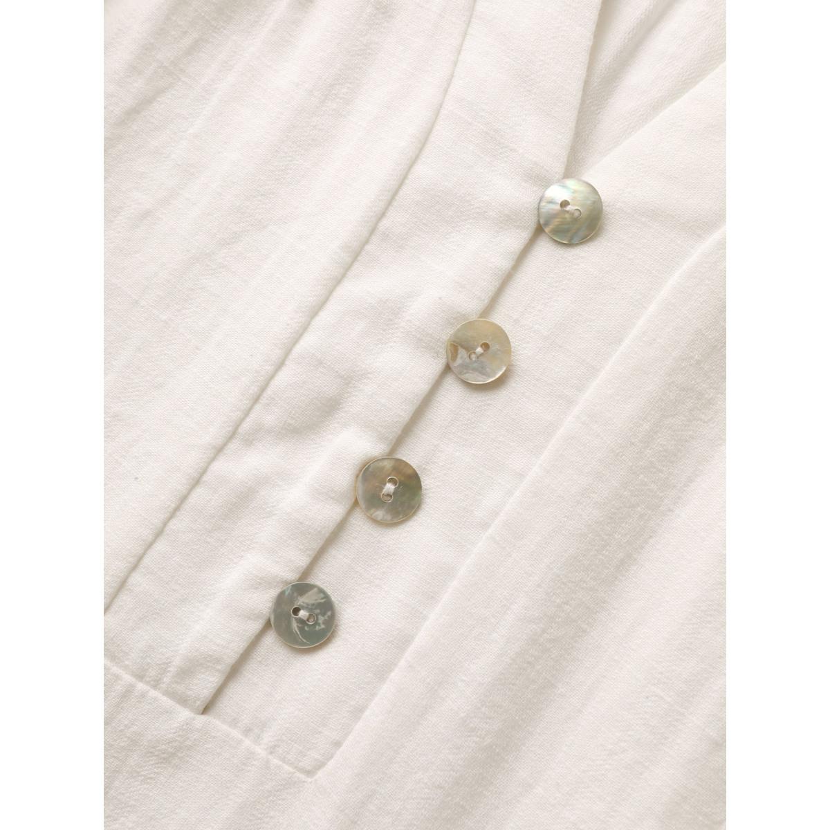 Plus Size Originalwhite Cotton Lace Eyelet Trim Layered Sleeve Blouse Women Boho Cap Sleeve Flat collar with V-notch Vacation Blouses BloomChic 18-20/2X Product Image