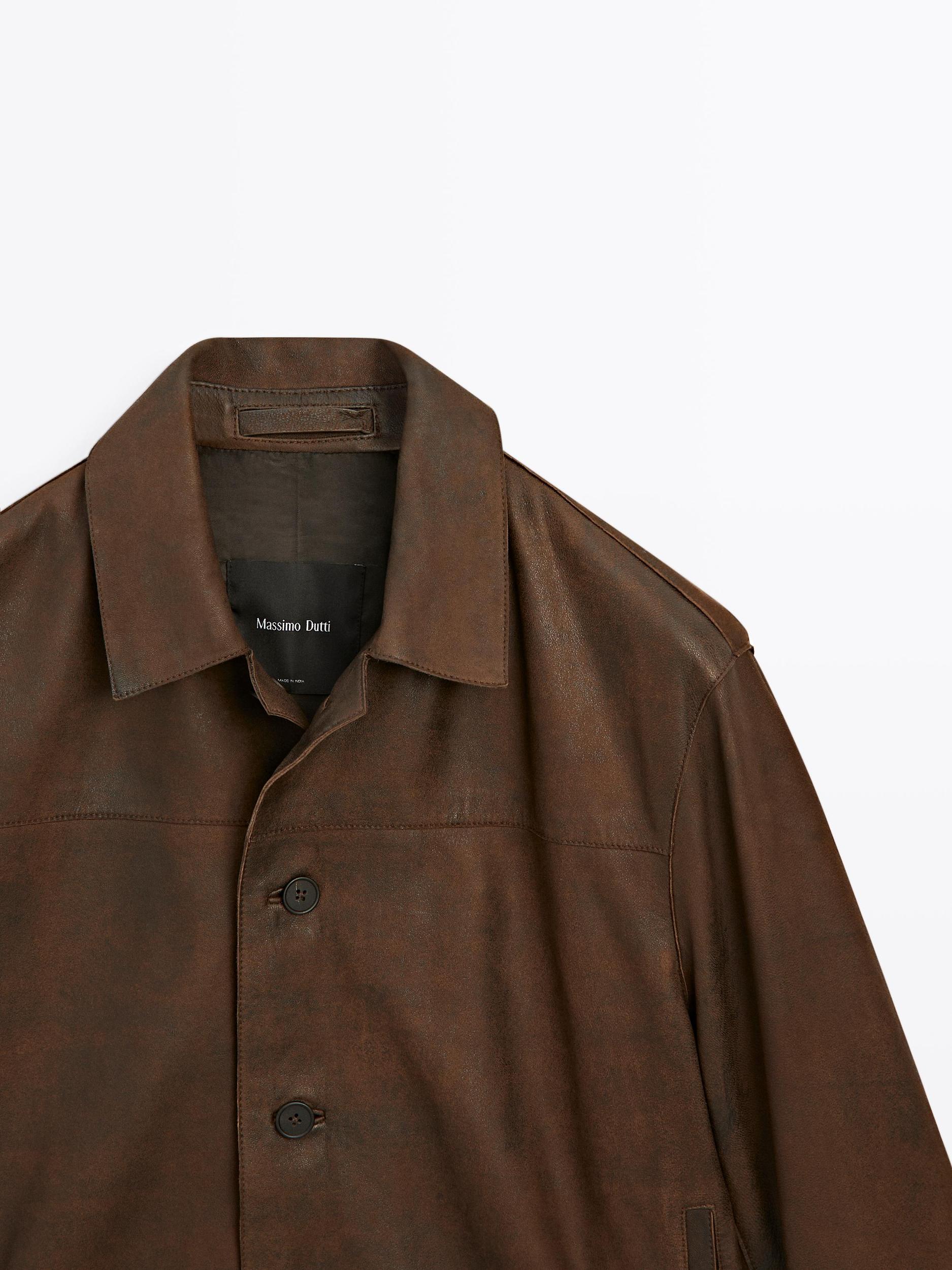 Suede finish sheepskin jacket Product Image