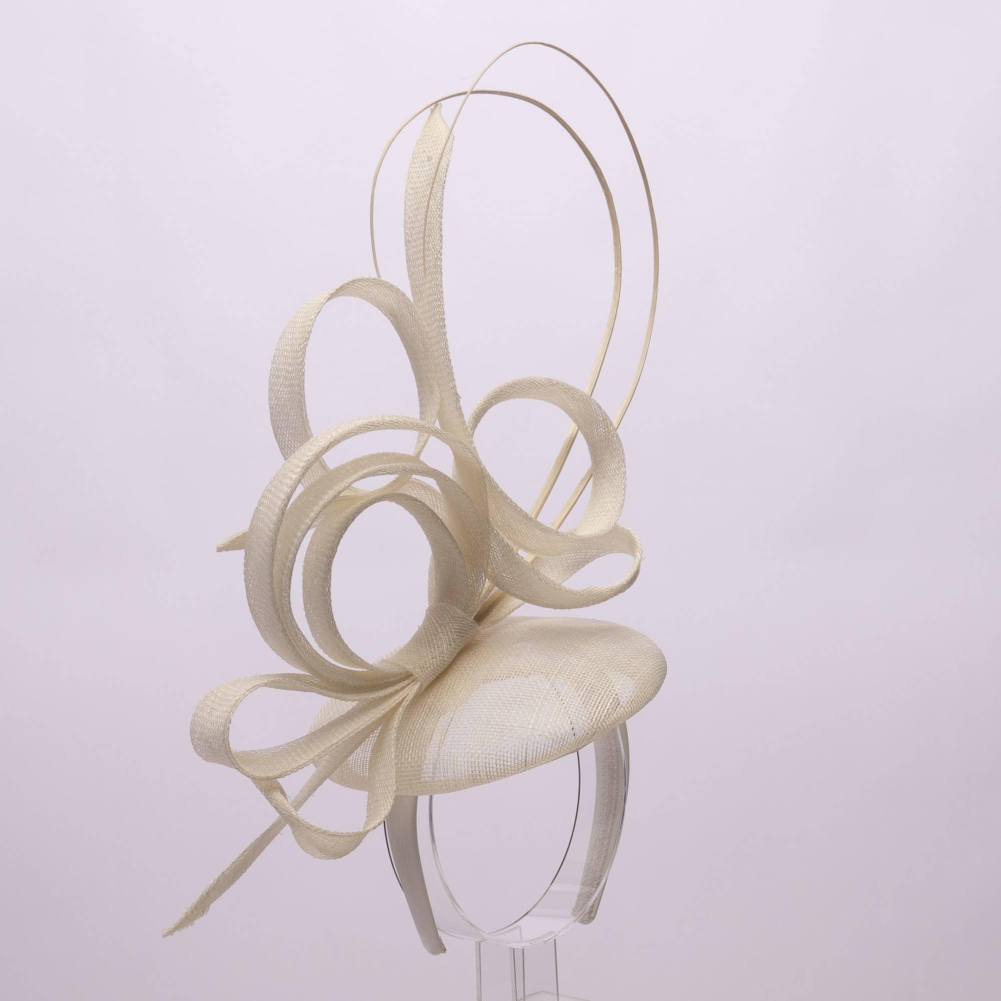 Sinamay Fascinator Headband, Ribbon 3D Design Product Image