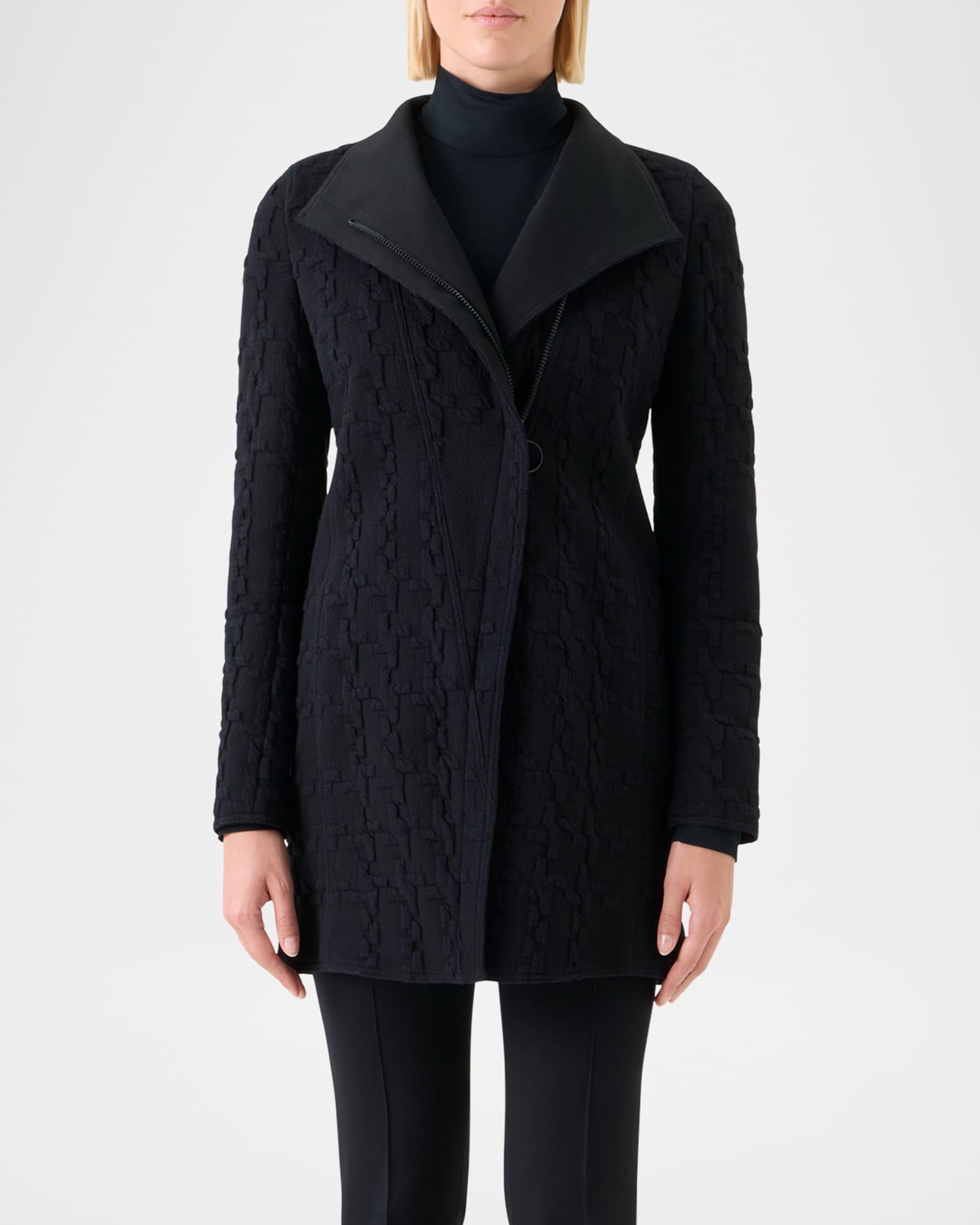 3D Houndstooth Jersey Long Jacket Product Image