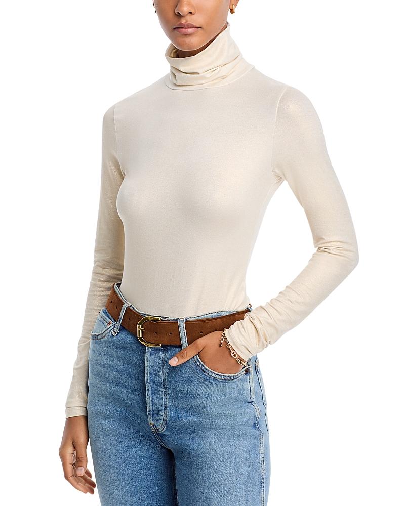 Womens Soft Touch Metallic Turtleneck Product Image