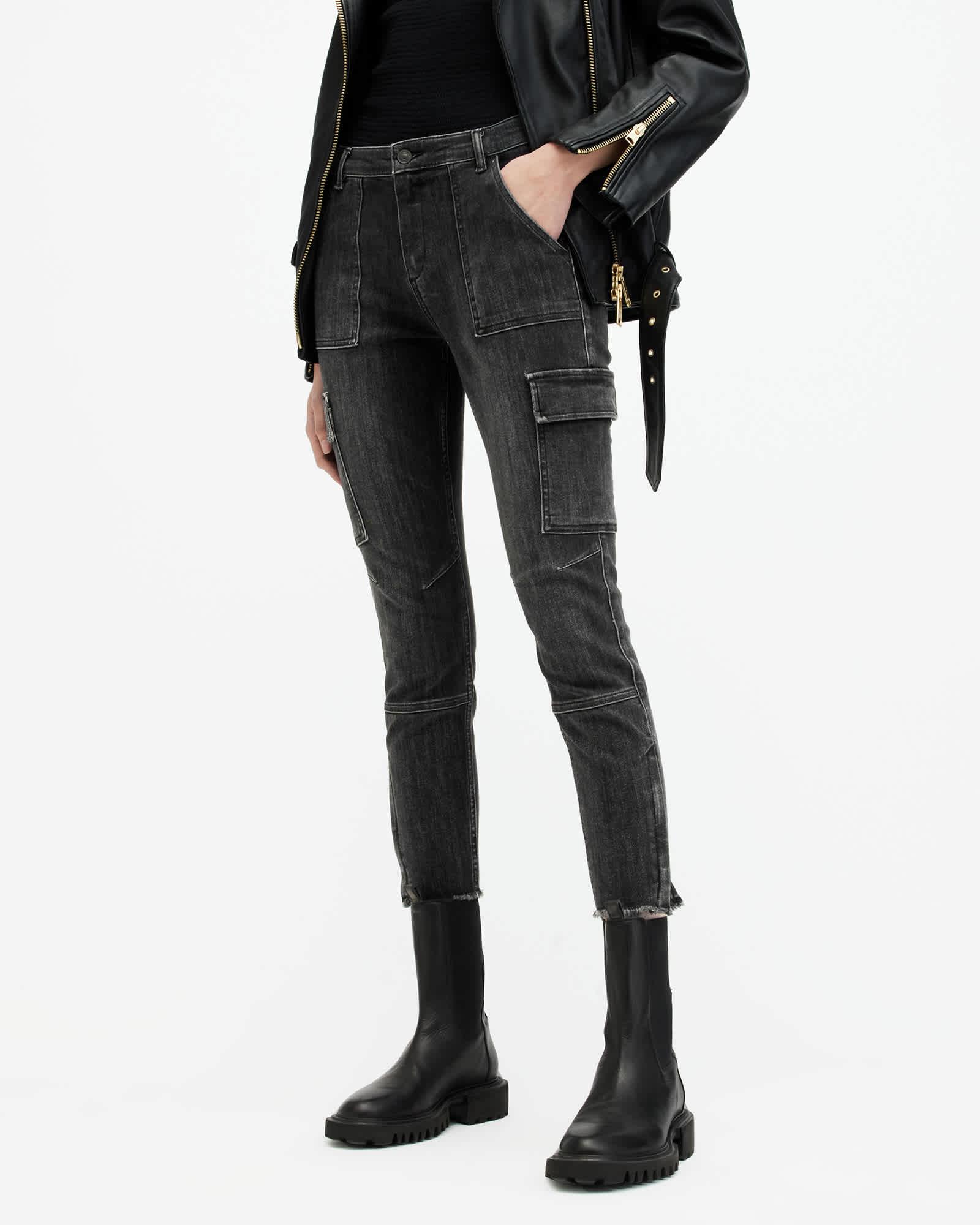 Duran Mid-Rise Skinny Cargo Denim Jeans Product Image