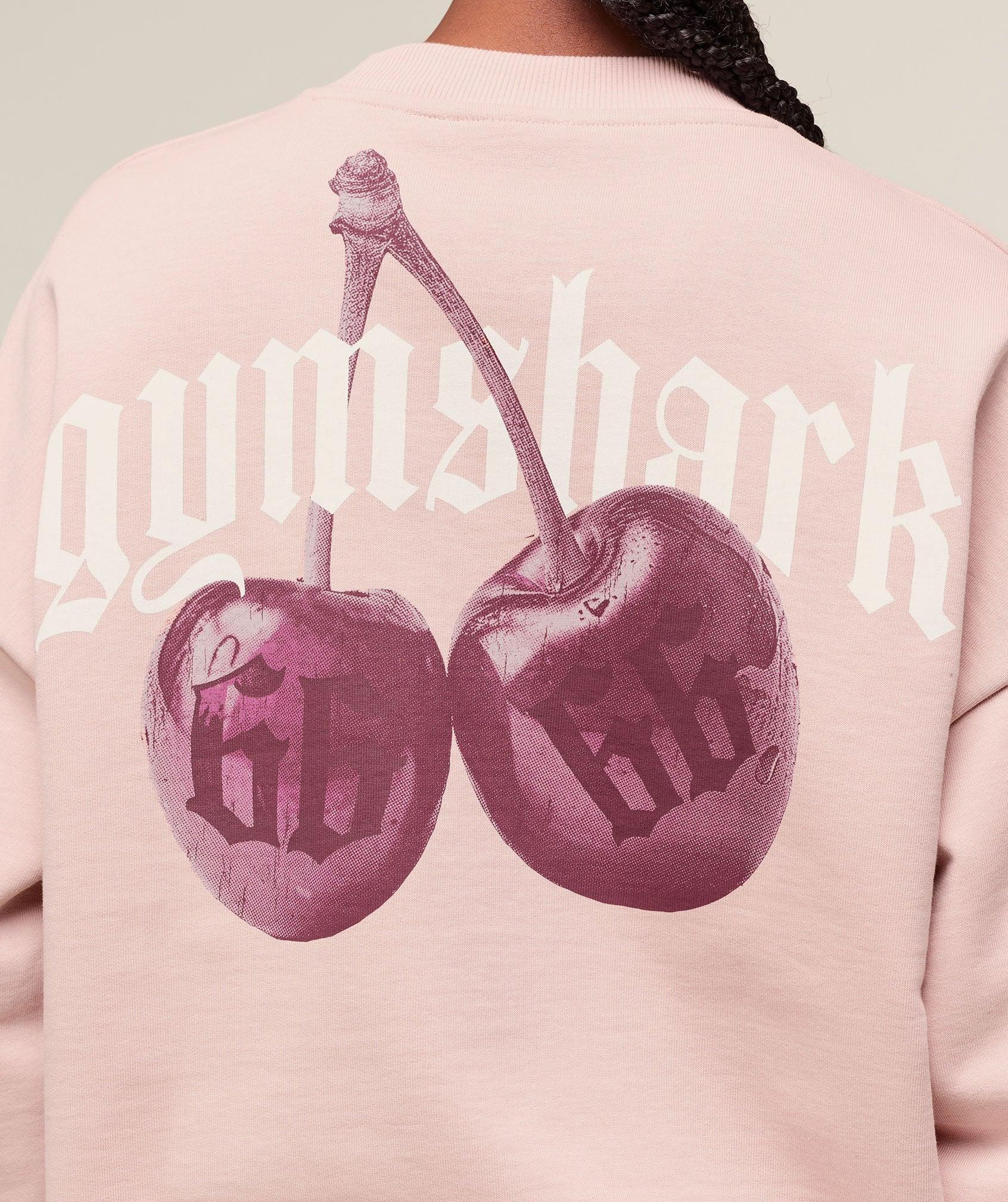 Gymshark Cherry Graphic Oversized Sweatshirt - Lift Pink Female Product Image