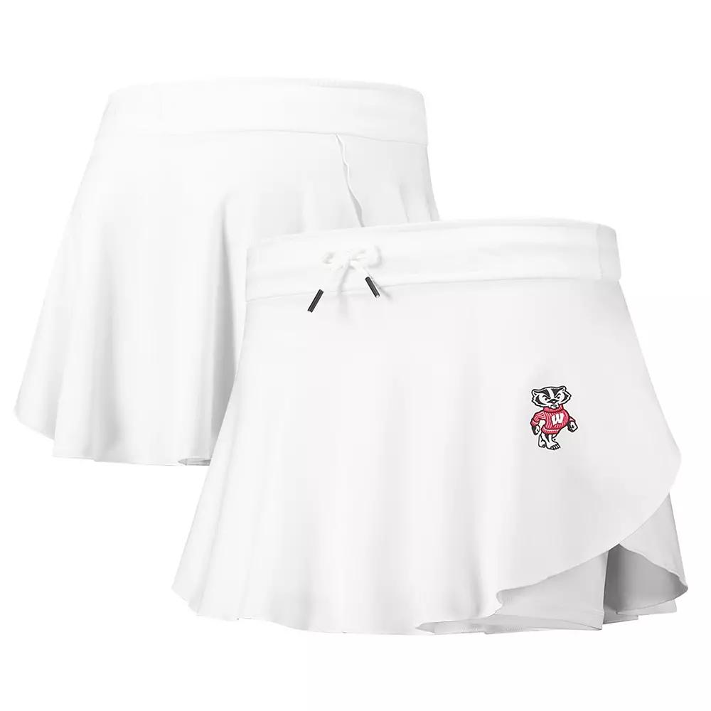 Women's Under Armour White Wisconsin Badgers Gameday Split Soft Skort,  Product Image