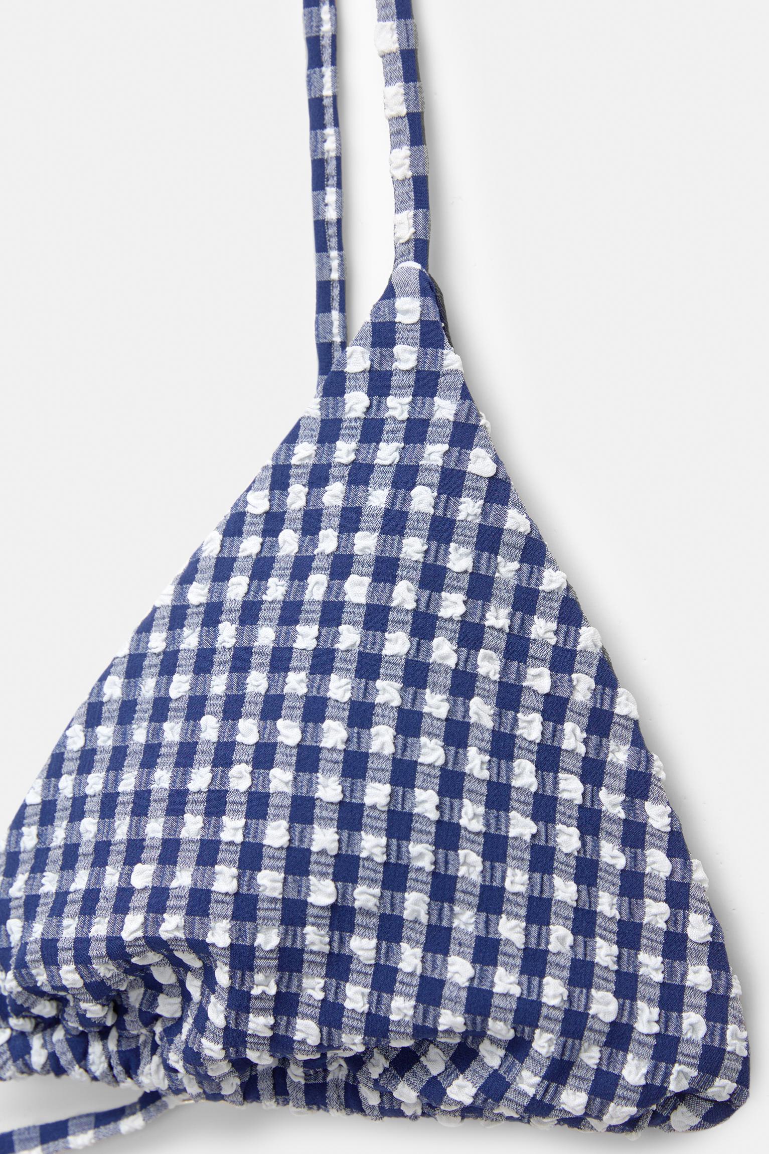 Gingham triangle bikini top Product Image