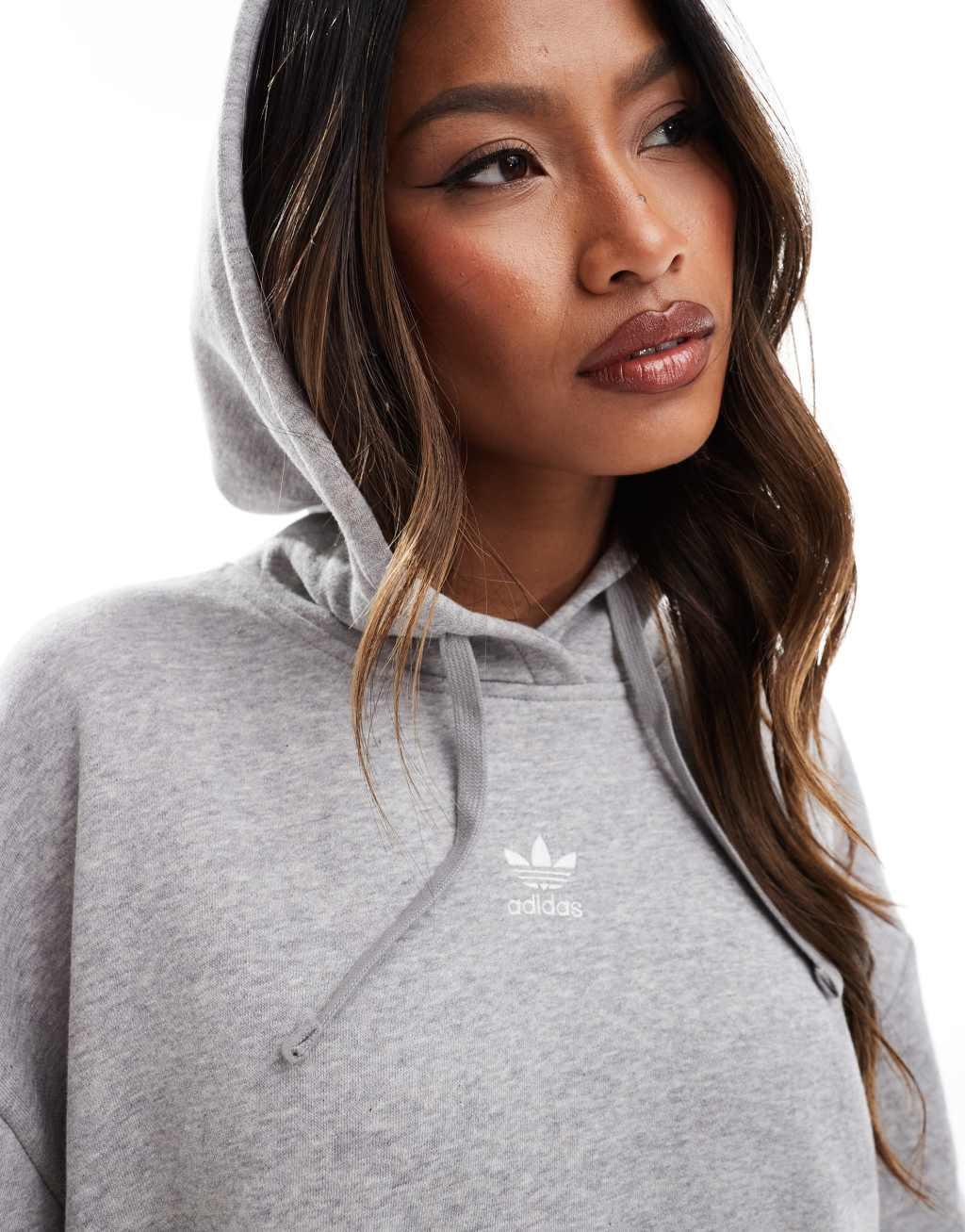 adidas Originals essential oversized hoodie in gray Product Image